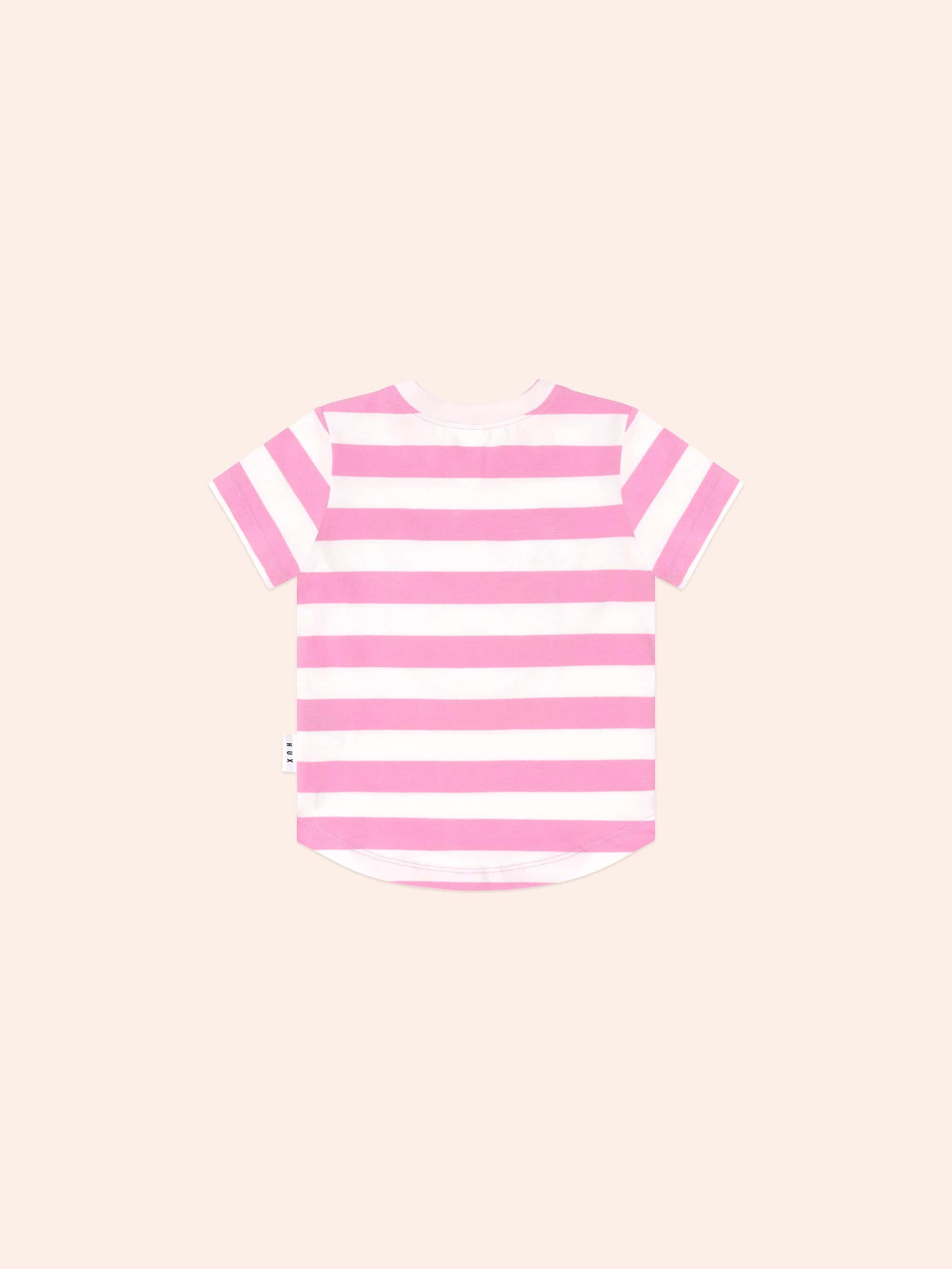 Furry Huxbear Stripe Tee Pink T-SHIRT Huxbaby