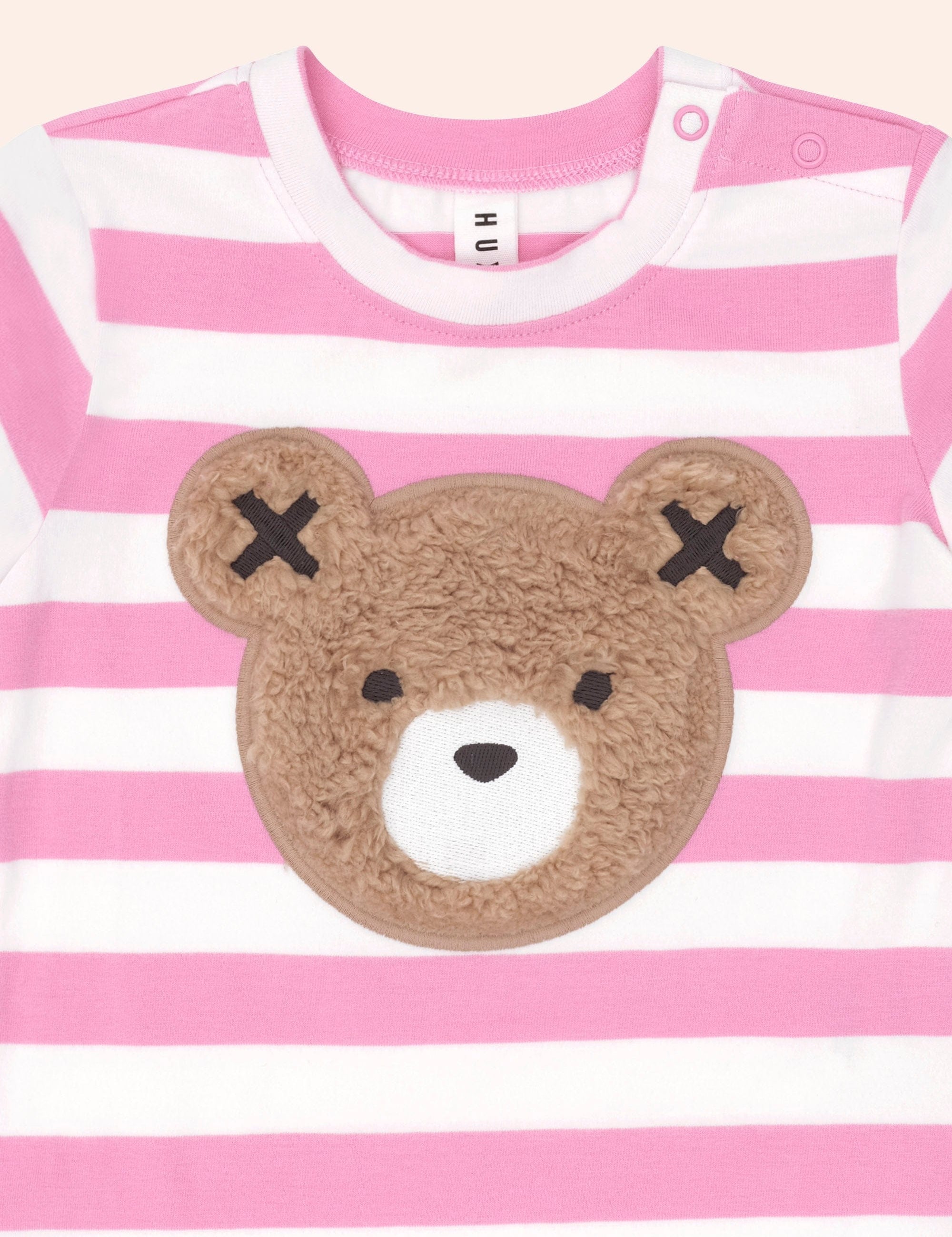 Furry Huxbear Stripe Tee Pink T-SHIRT Huxbaby