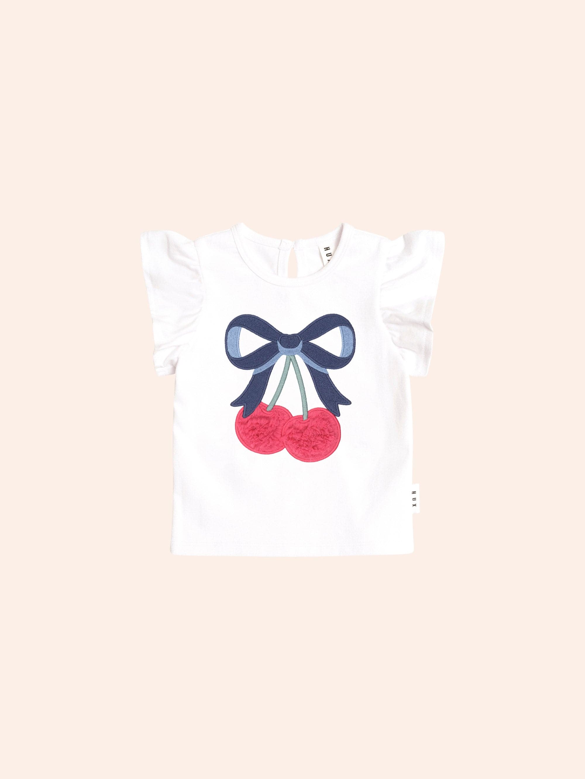 Cherry Bow Frill Sleeve Tee T-SHIRT Huxbaby