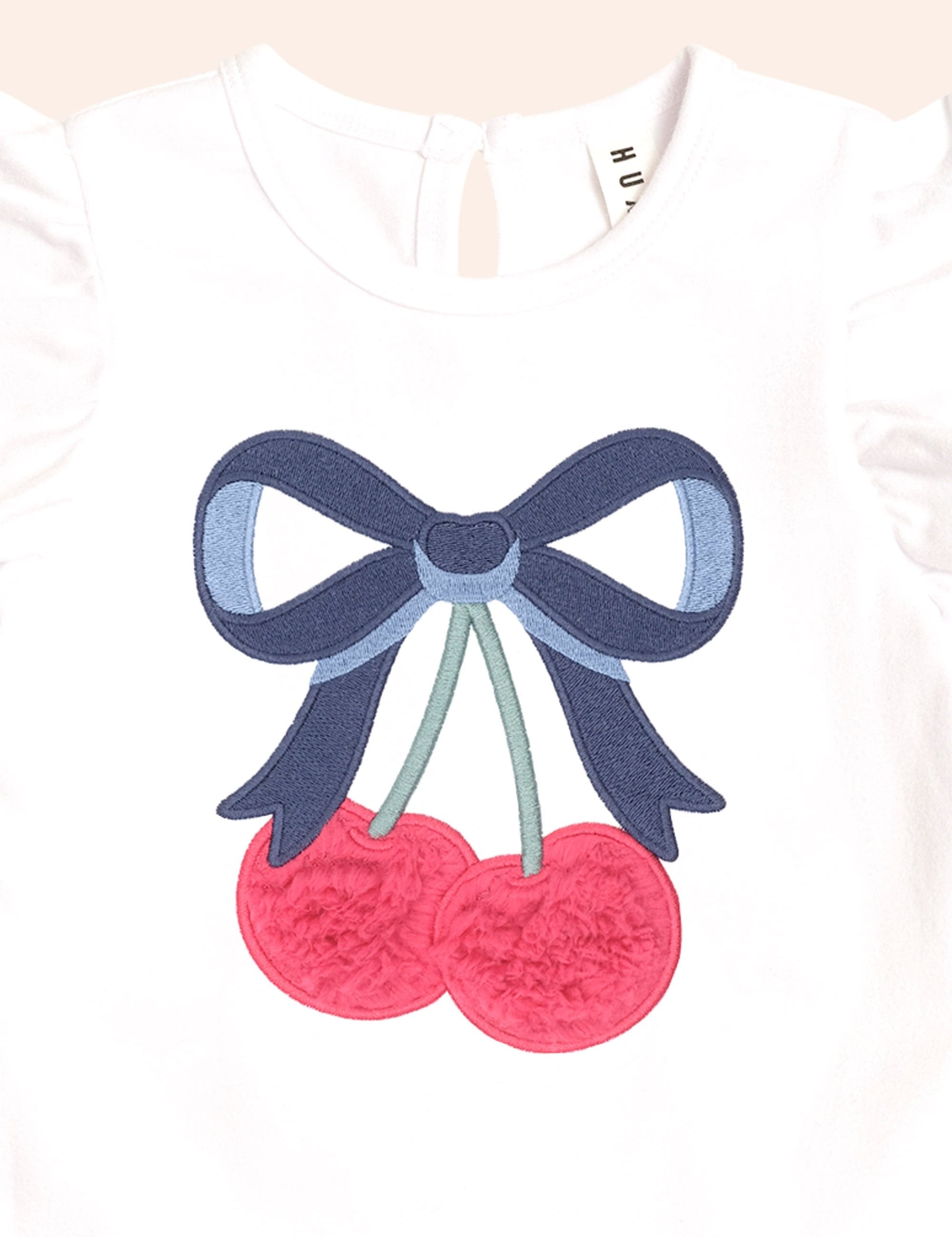 Cherry Bow Frill Sleeve Tee T-SHIRT Huxbaby