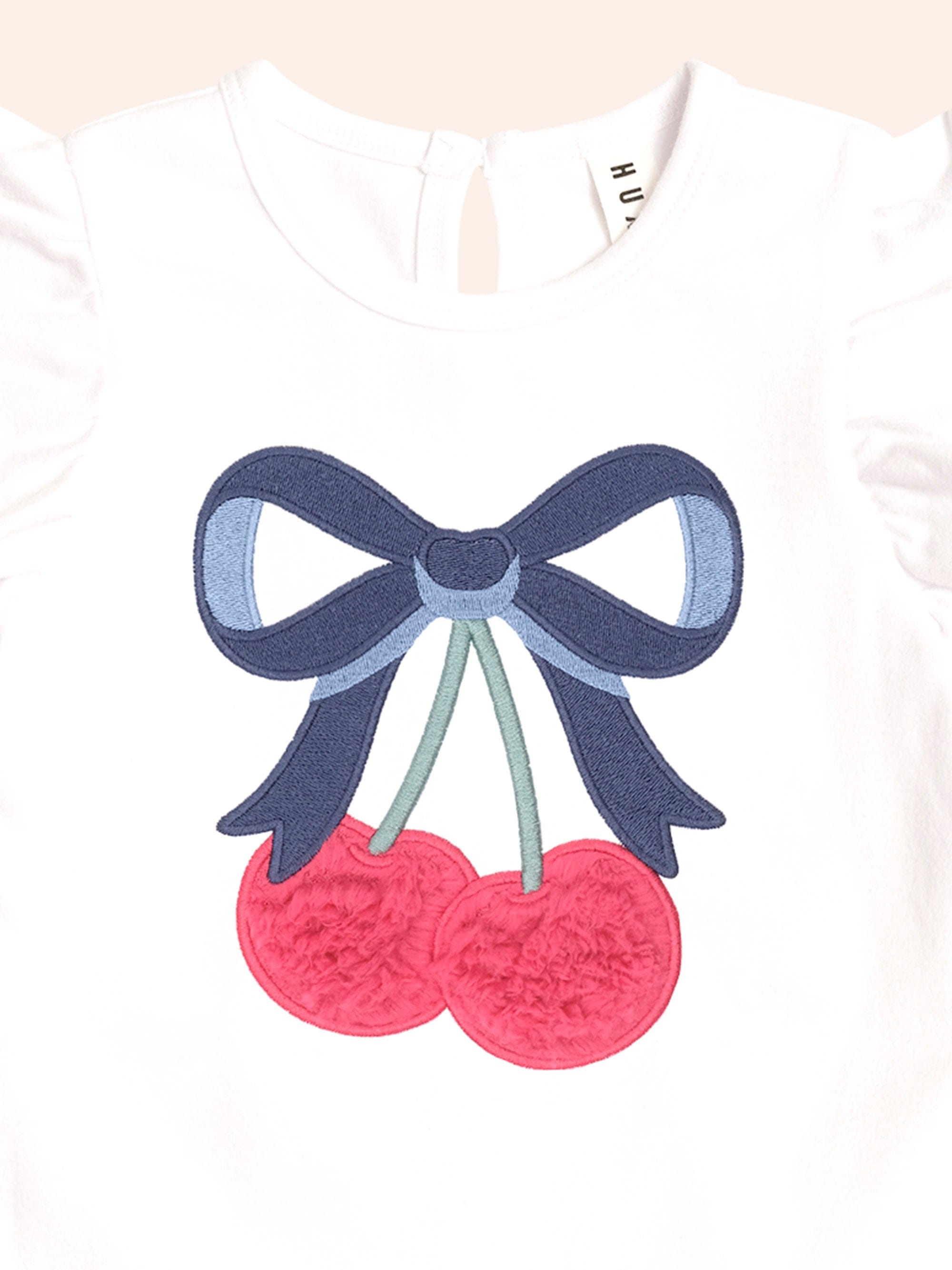 Cherry Bow Frill Sleeve Tee T-SHIRT Huxbaby