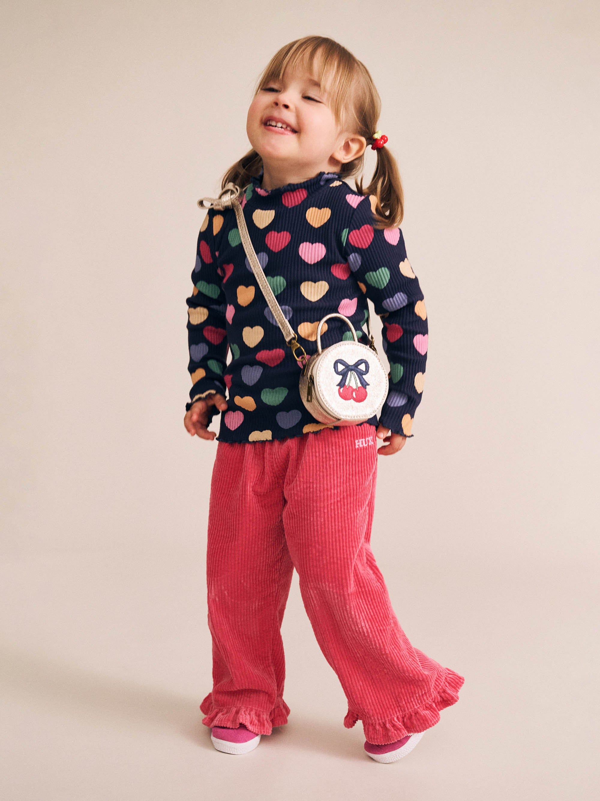 Multi Hearts Rib Skivvy TOP LS Huxbaby