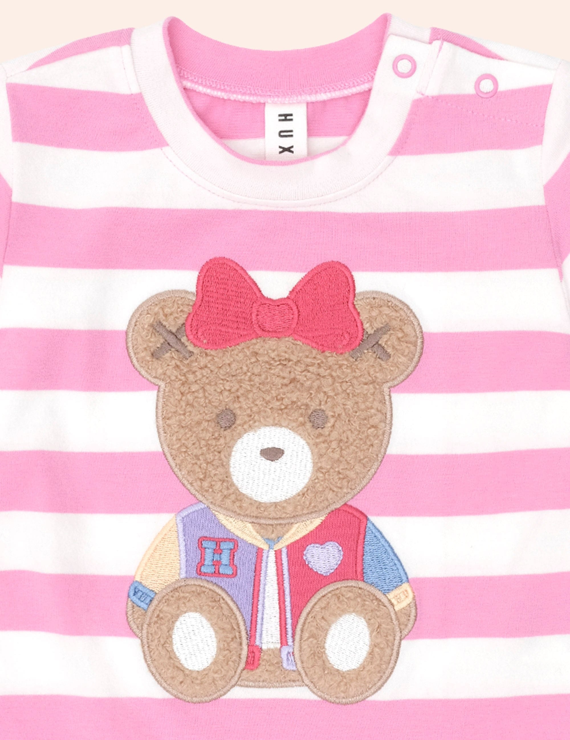 Varsity Huxette Stripe Top TOP LS Huxbaby