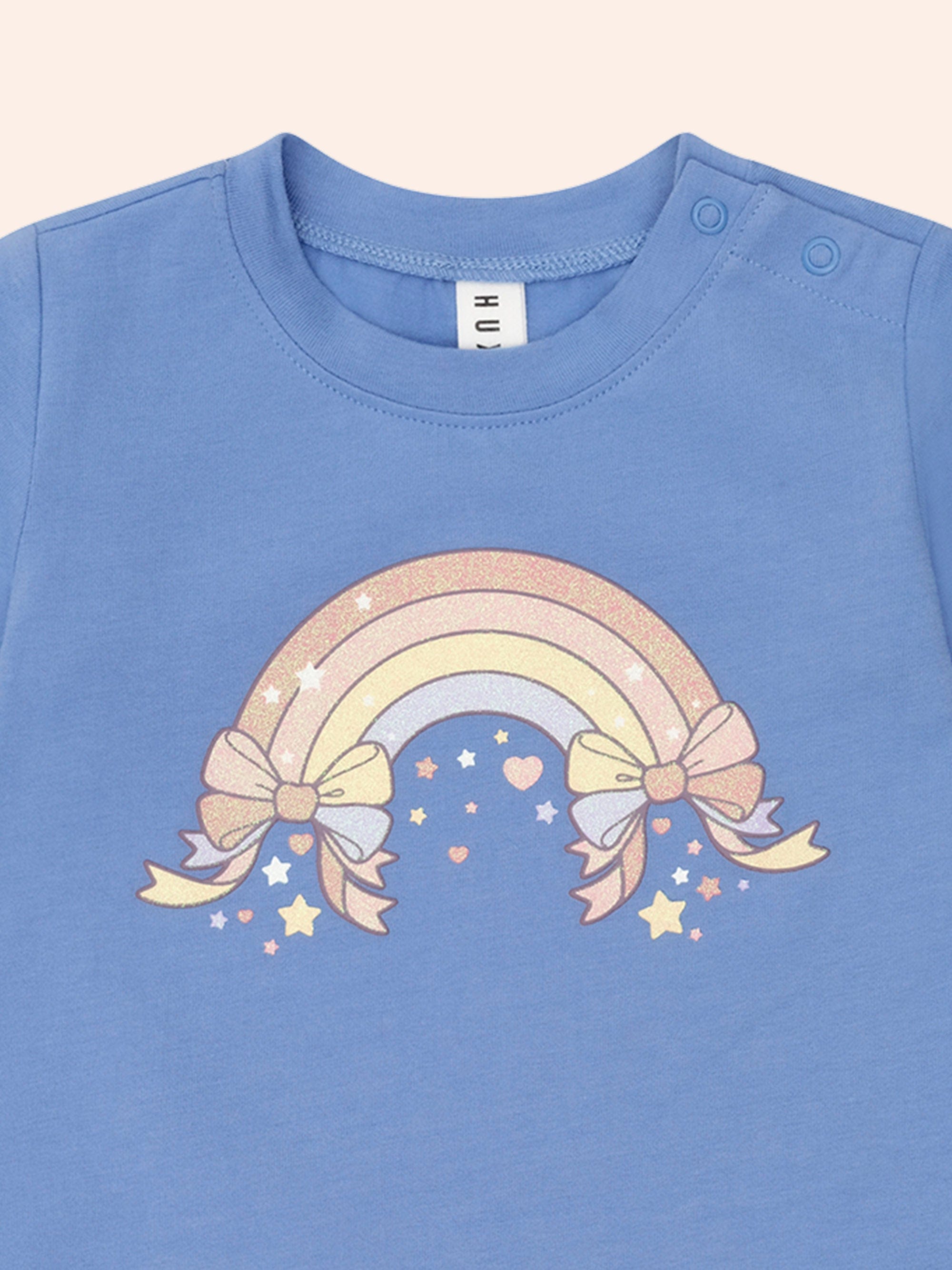 Whimsical Rainbow Top TOP LS Huxbaby