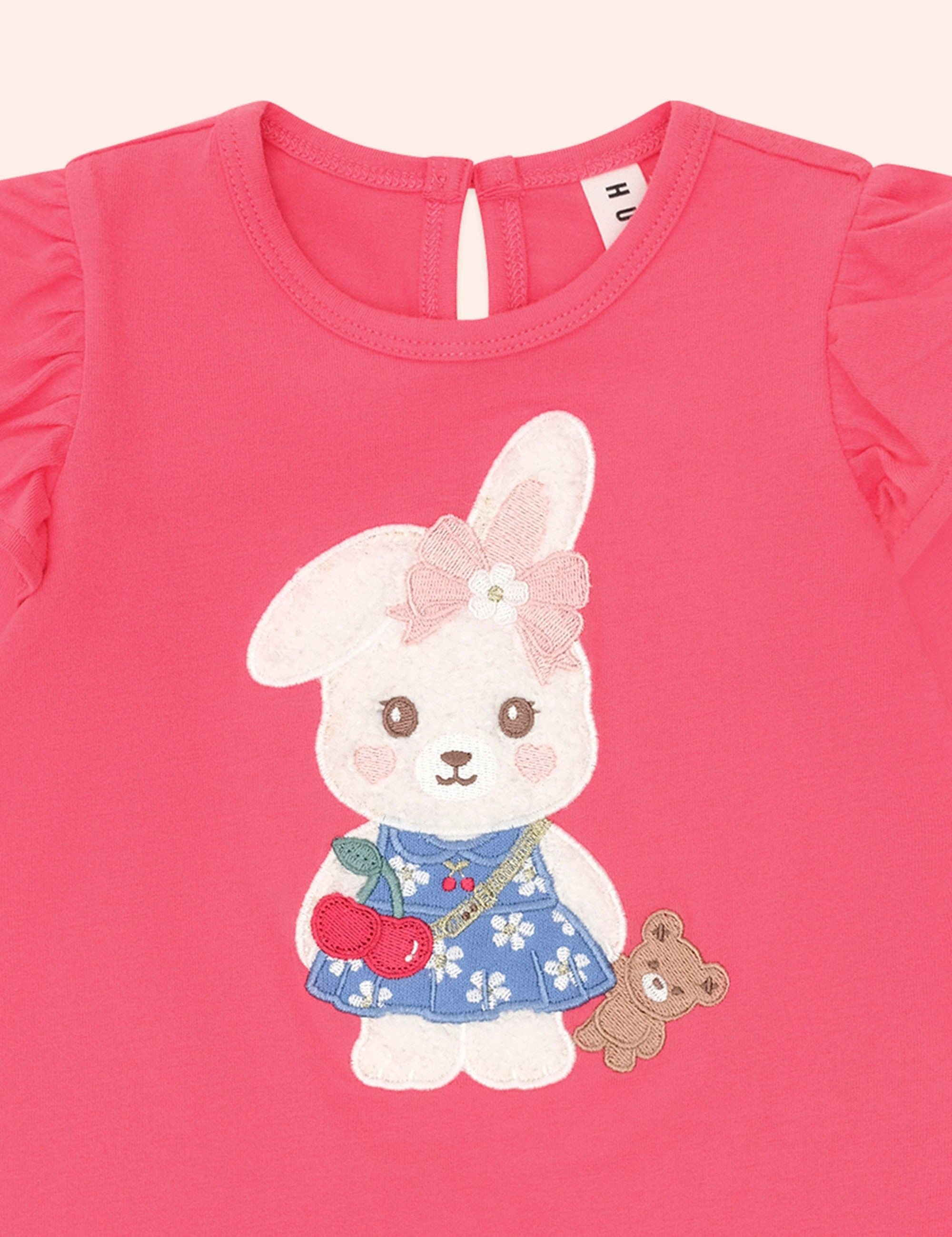 Flower Field Bunny Frill Top TOP LS Huxbaby
