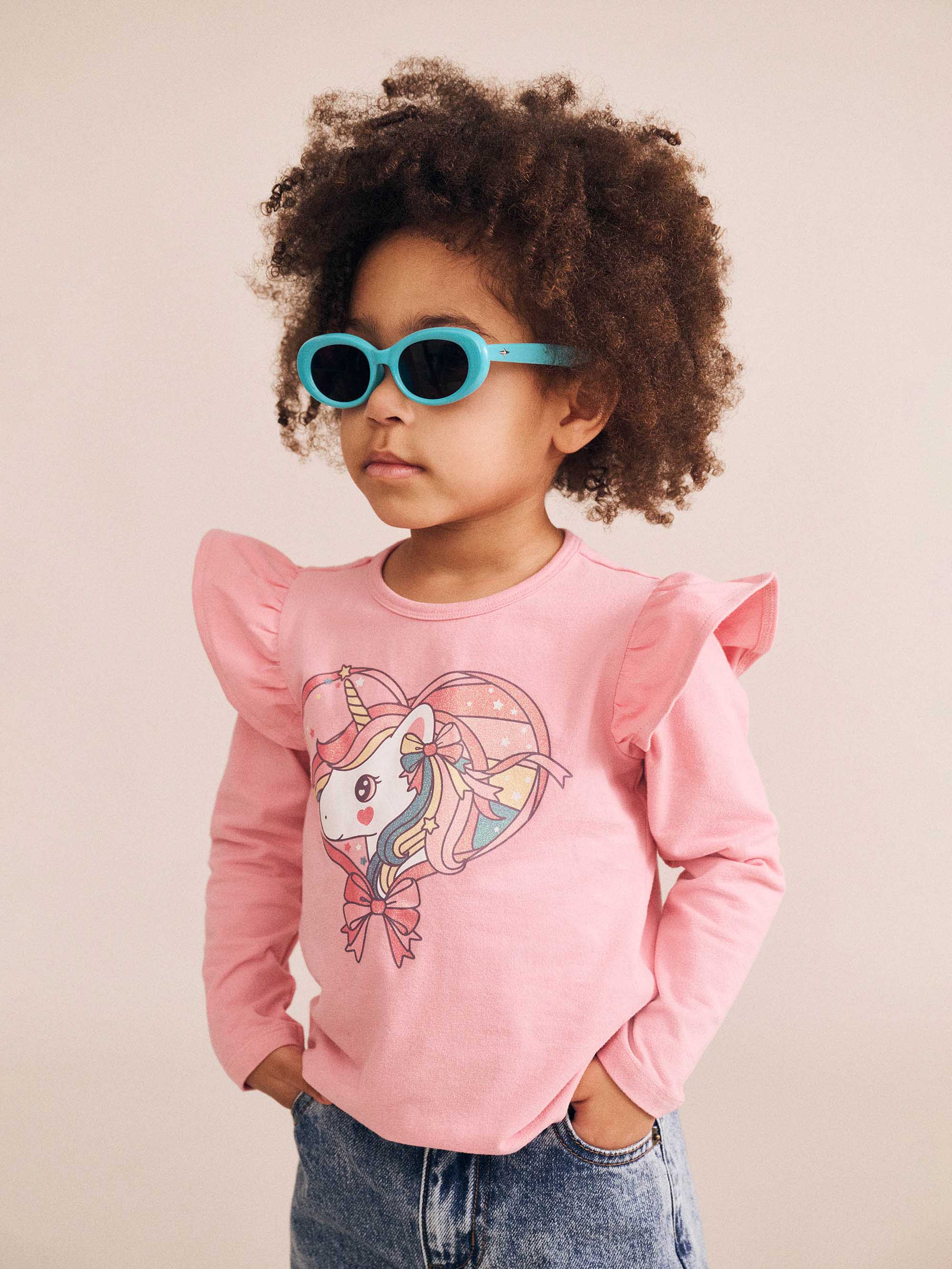 Whimsical Unicorn Frill Top TOP LS Huxbaby