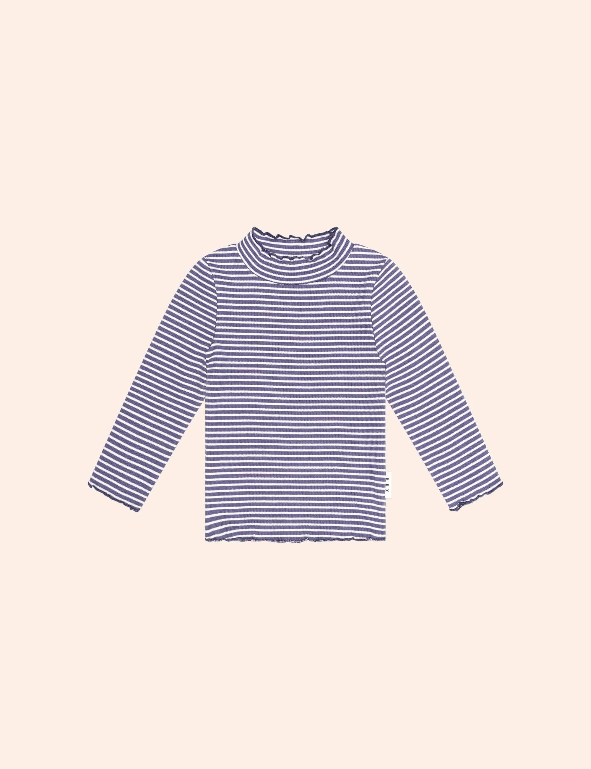 Ink Stripe Rib Skivvy TOP LS Huxbaby Shopify