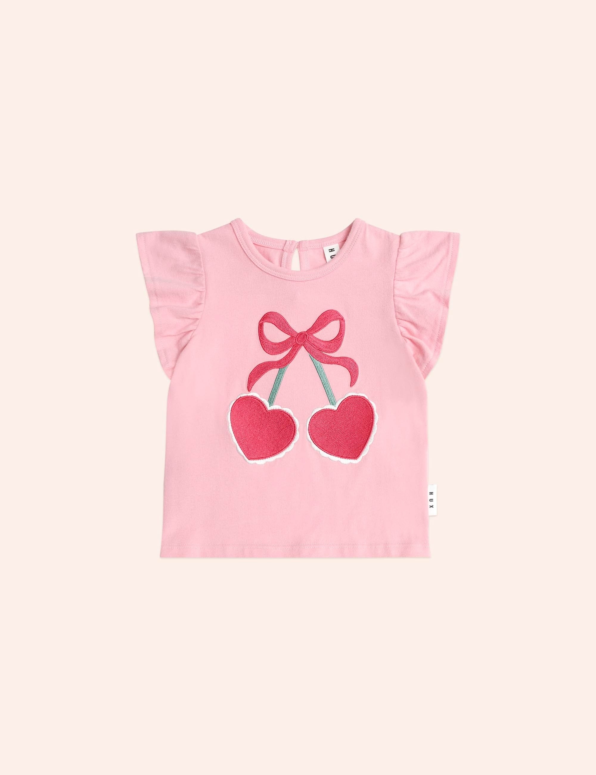 Cherry Heart Frill Tee T-SHIRT Huxbaby
