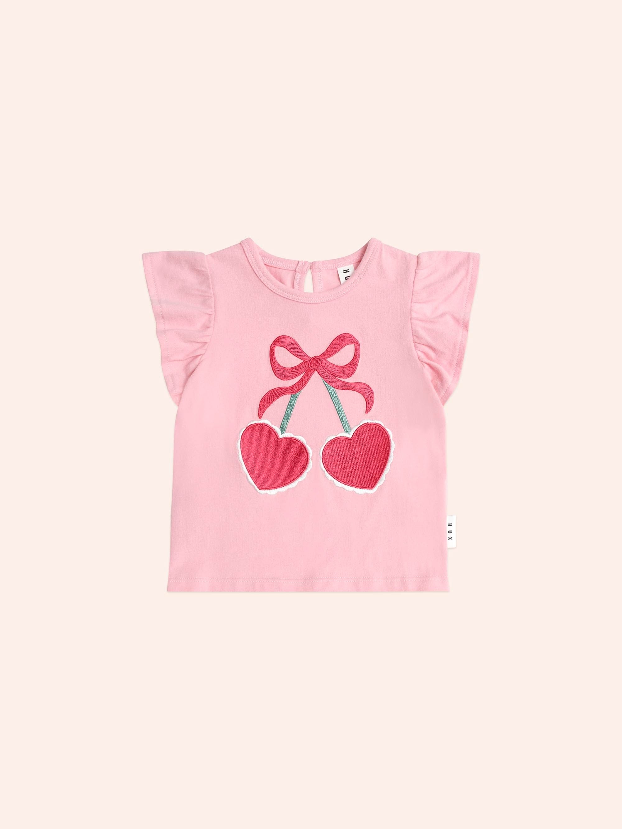 Cherry Heart Frill Tee T-SHIRT Huxbaby
