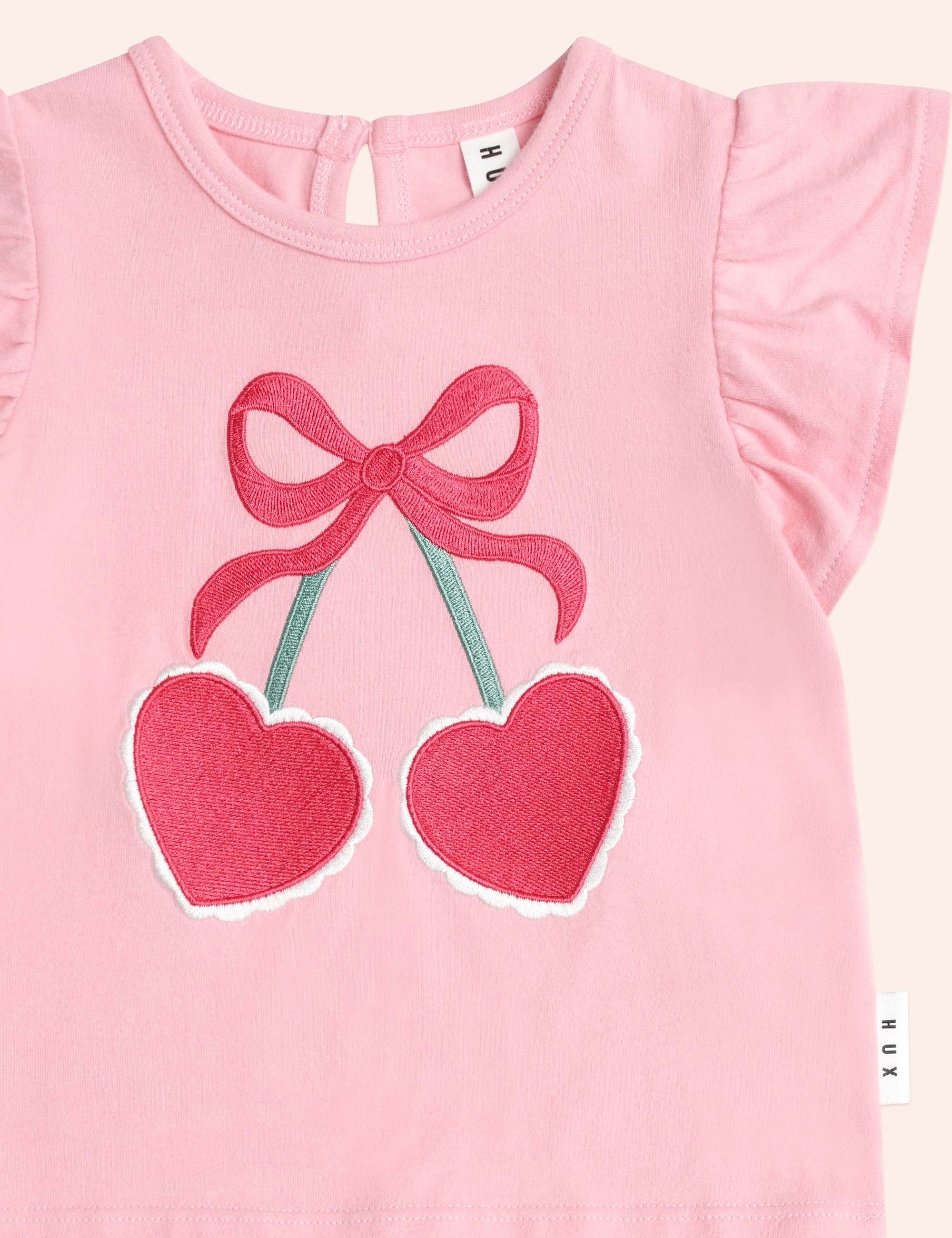 Cherry Heart Frill Tee T-SHIRT Huxbaby