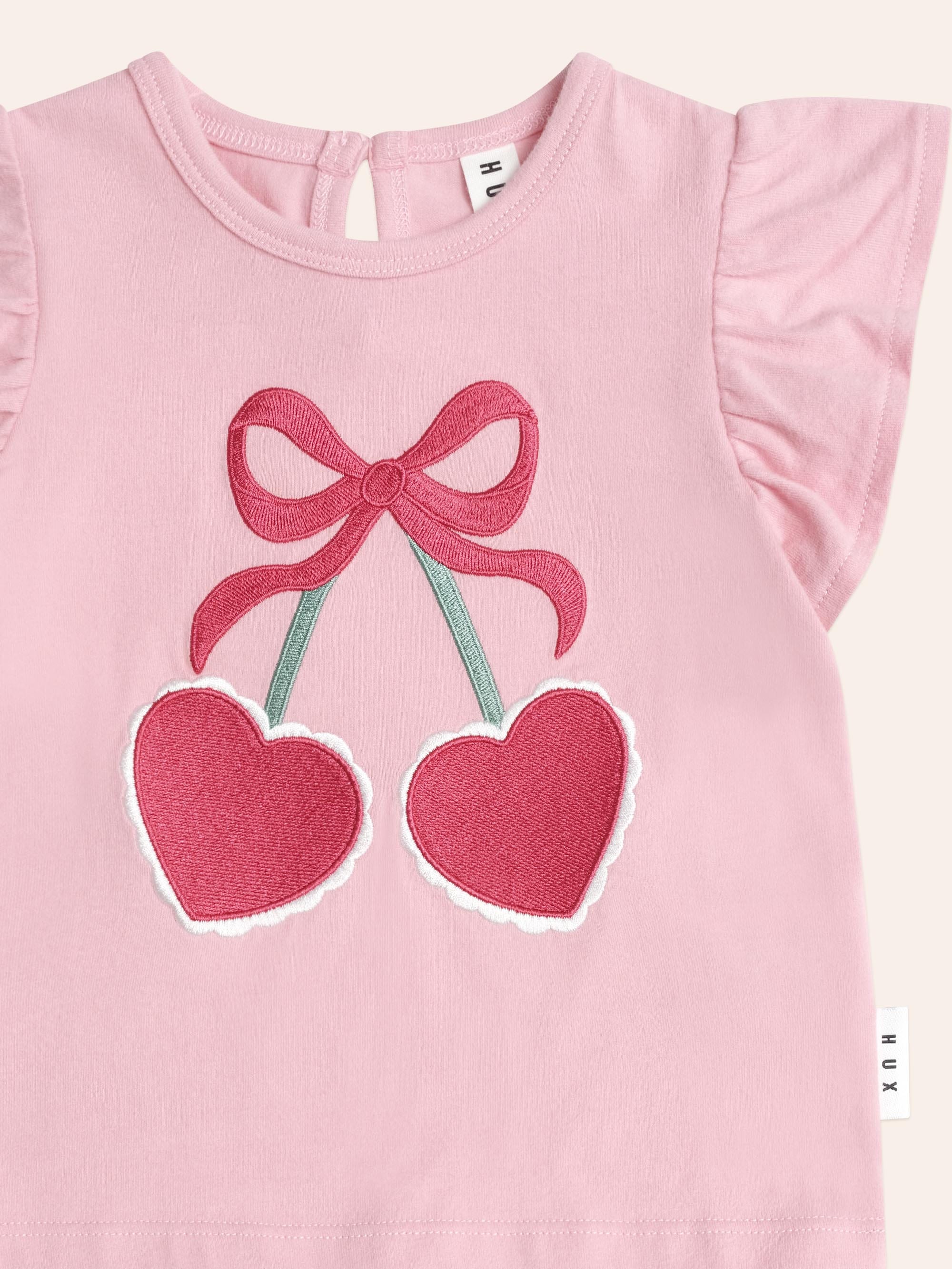 Cherry Heart Frill Tee T-SHIRT Huxbaby