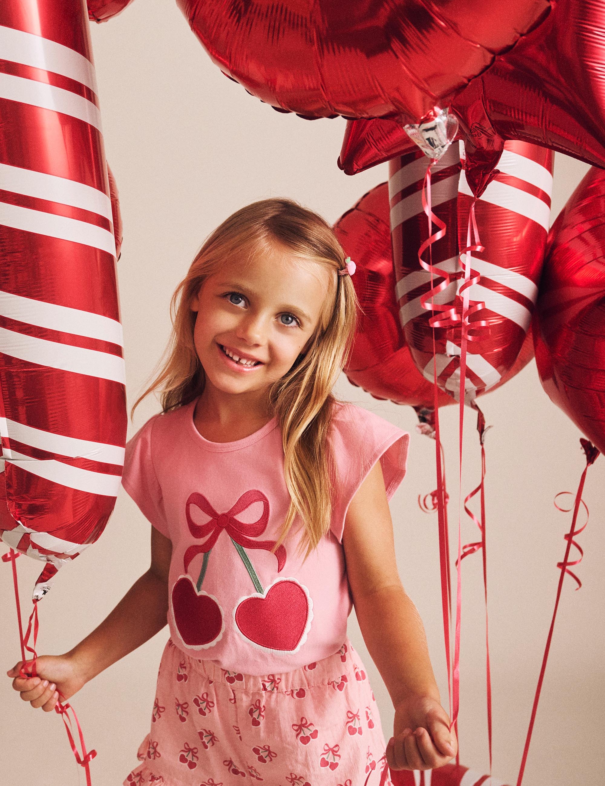 Cherry Heart Frill Tee T-SHIRT Huxbaby