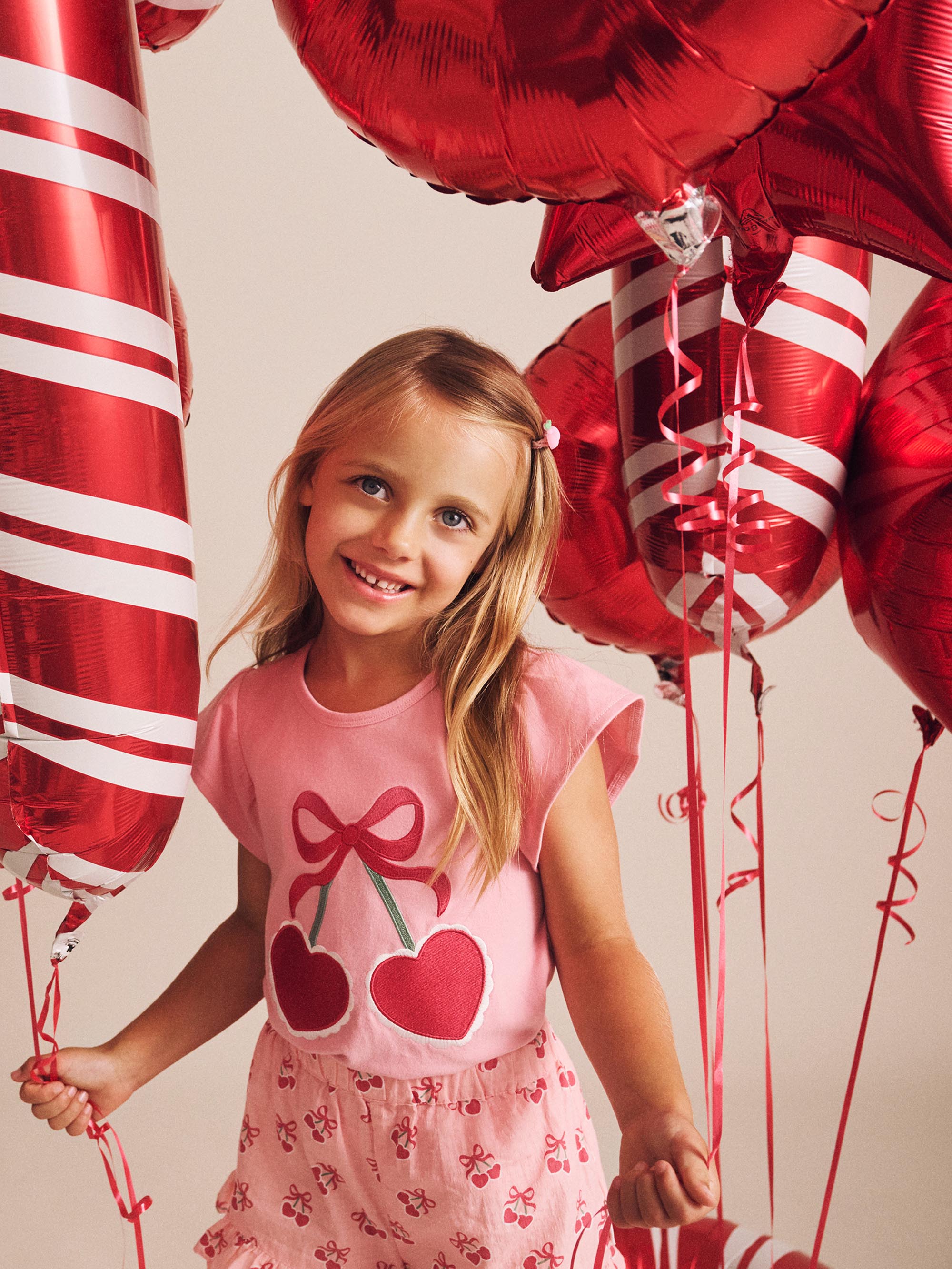 Cherry Heart Frill Tee T-SHIRT Huxbaby