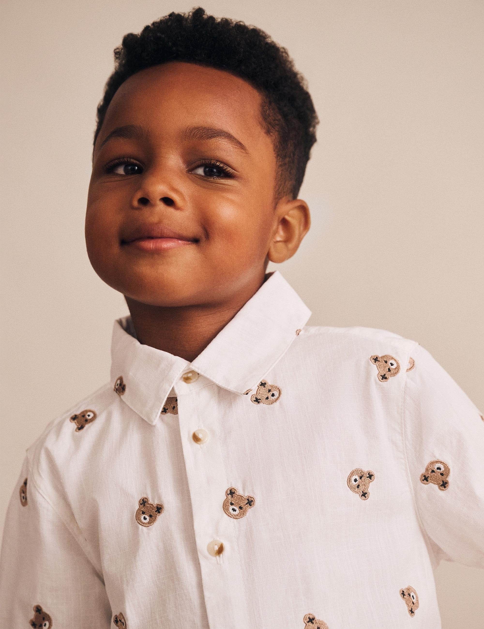 Shortsleeve Huxbear Button Up Crisp White T-SHIRT Huxbaby