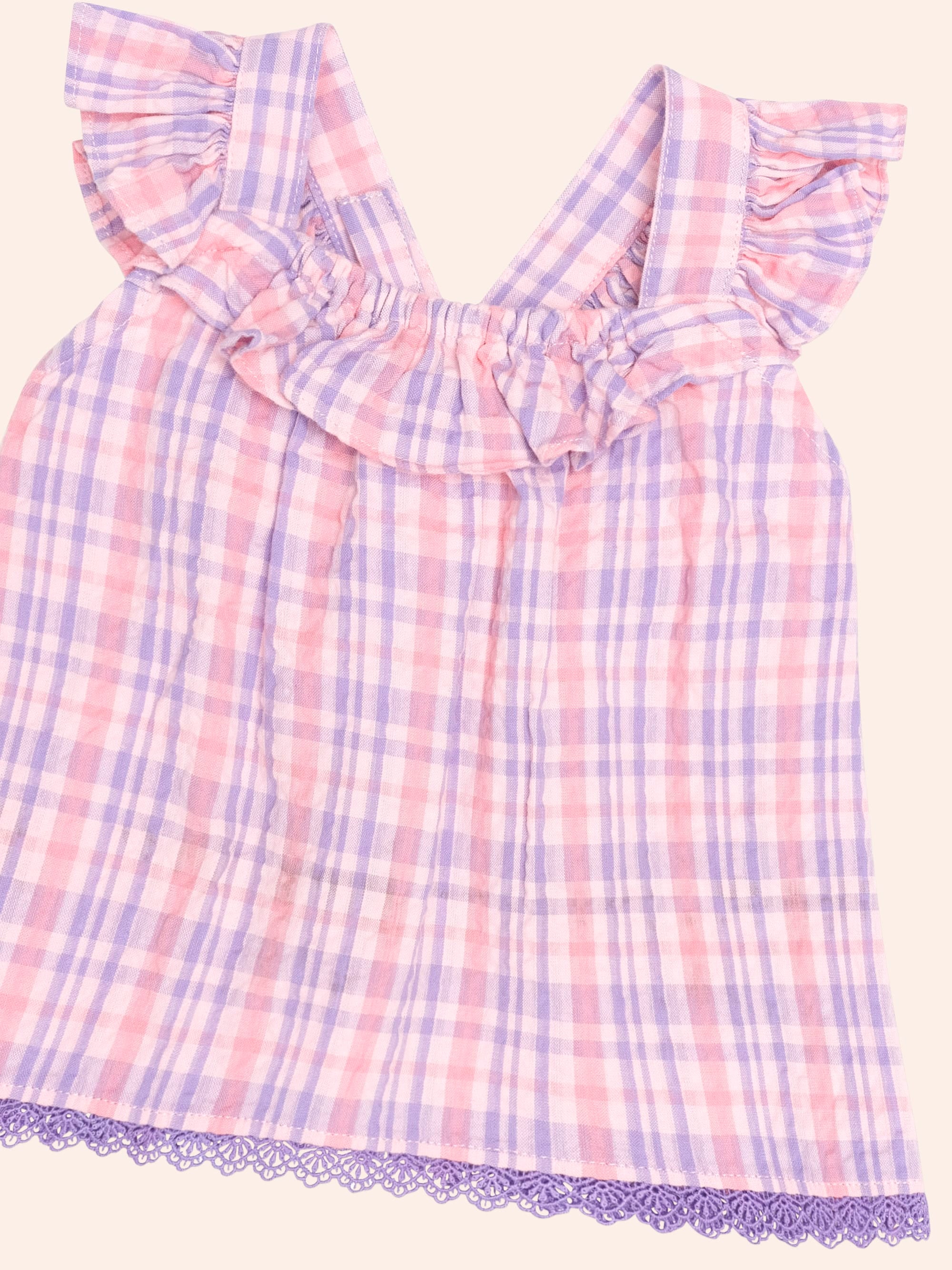 Tropical Check Tie Top SL TOP Huxbaby Shopify