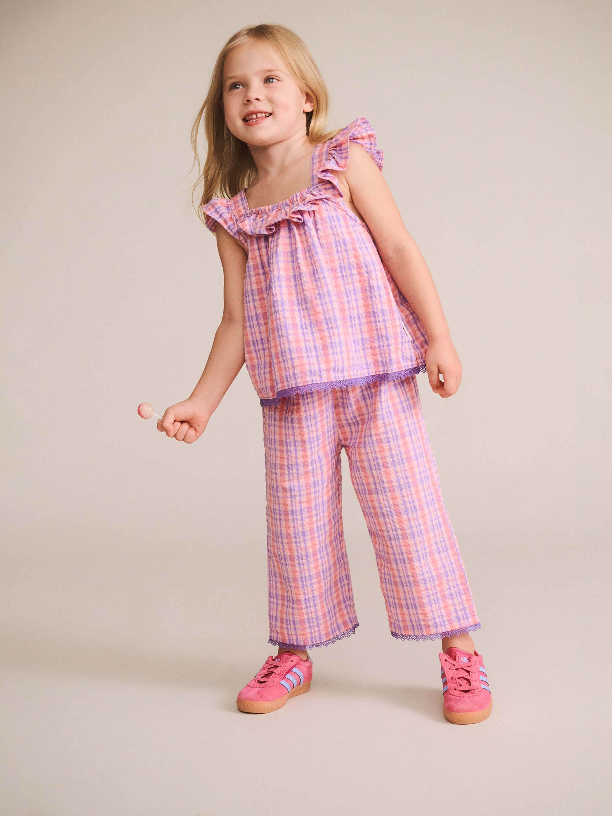 Tropical Check Tie Top SL TOP Huxbaby Shopify