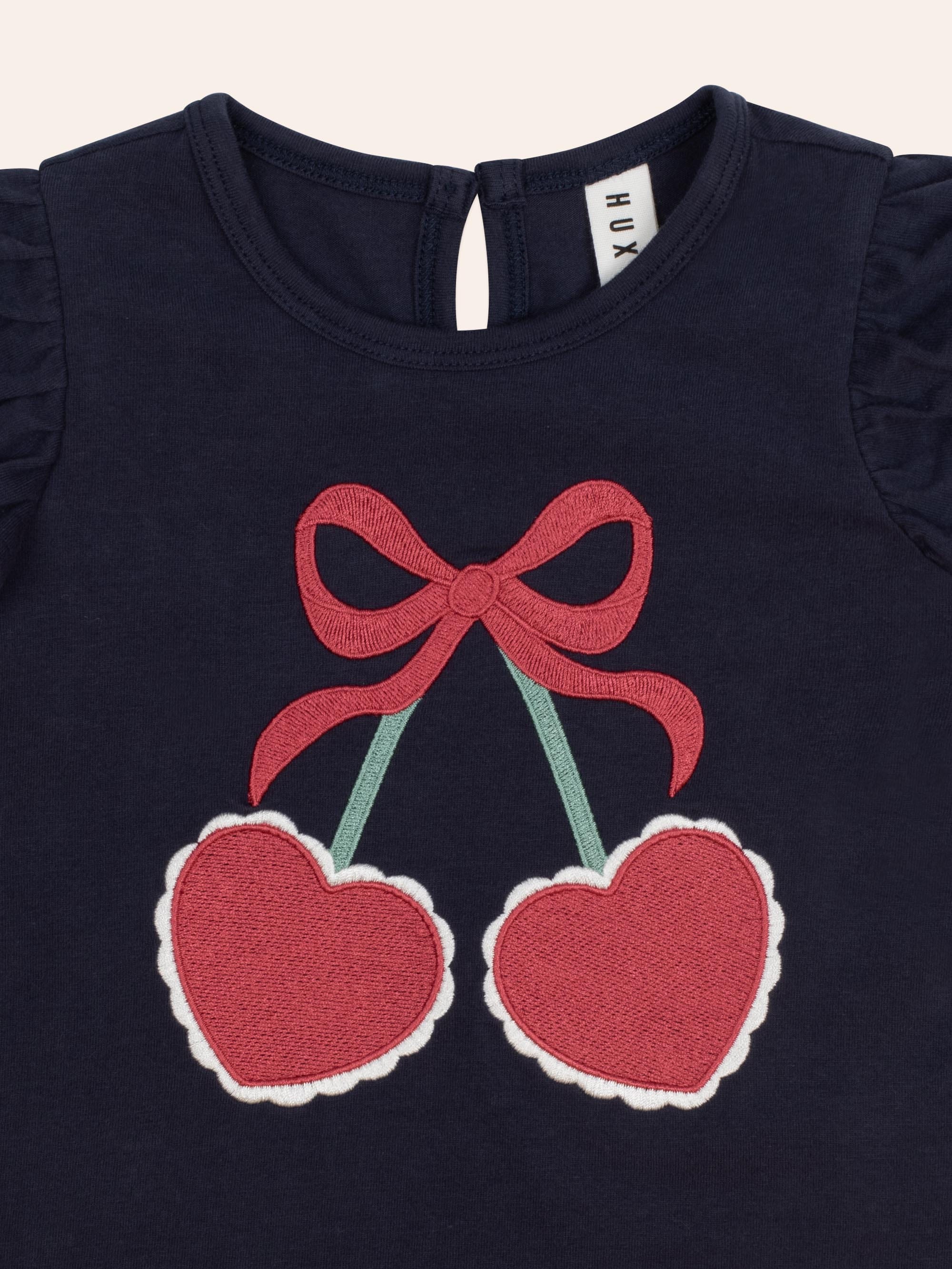 Cherry Heart Frill Top T-SHIRT Huxbaby