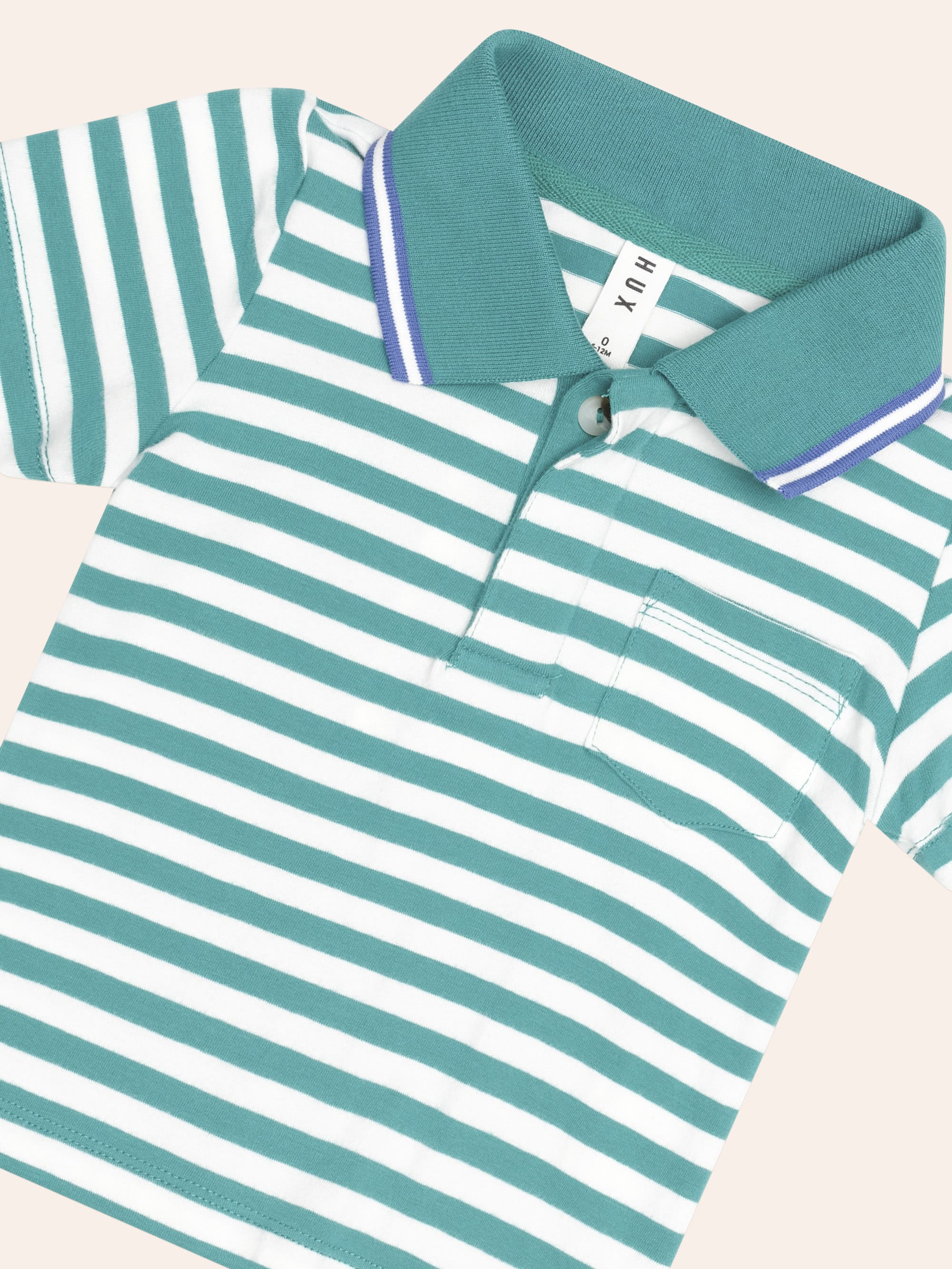 Green Stripe Polo T-SHIRT Huxbaby Shopify