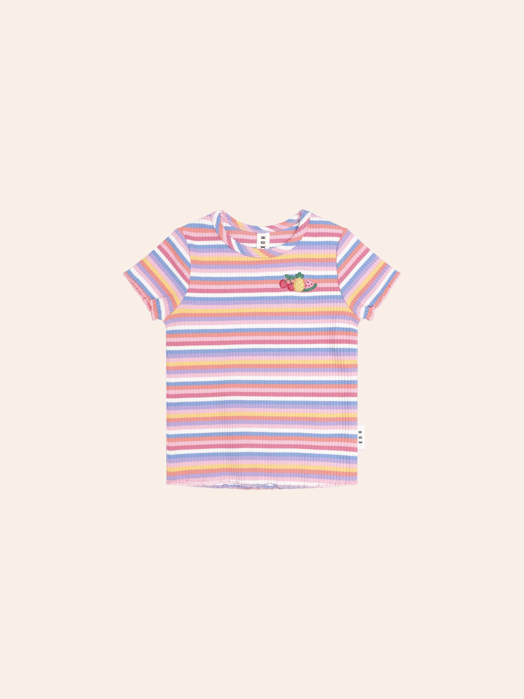 Tropical Fruit Stripe Rib Tee T-SHIRT Huxbaby Shopify