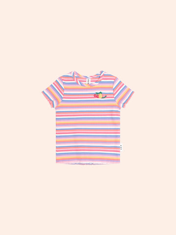 Tropical Fruit Stripe Rib Tee T-SHIRT Huxbaby Shopify