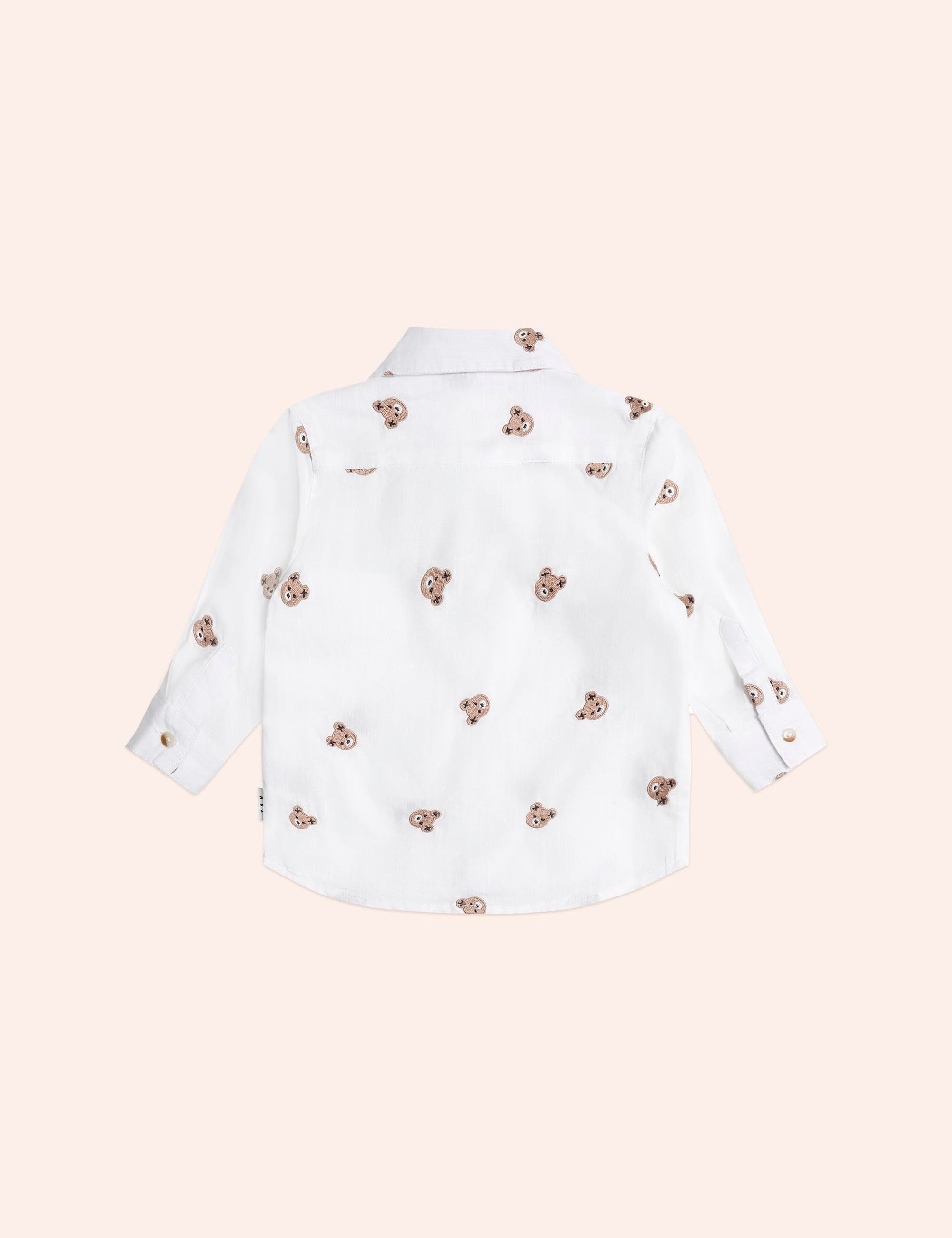 Longsleeve Huxbear Button Up Crisp White T-SHIRT Huxbaby