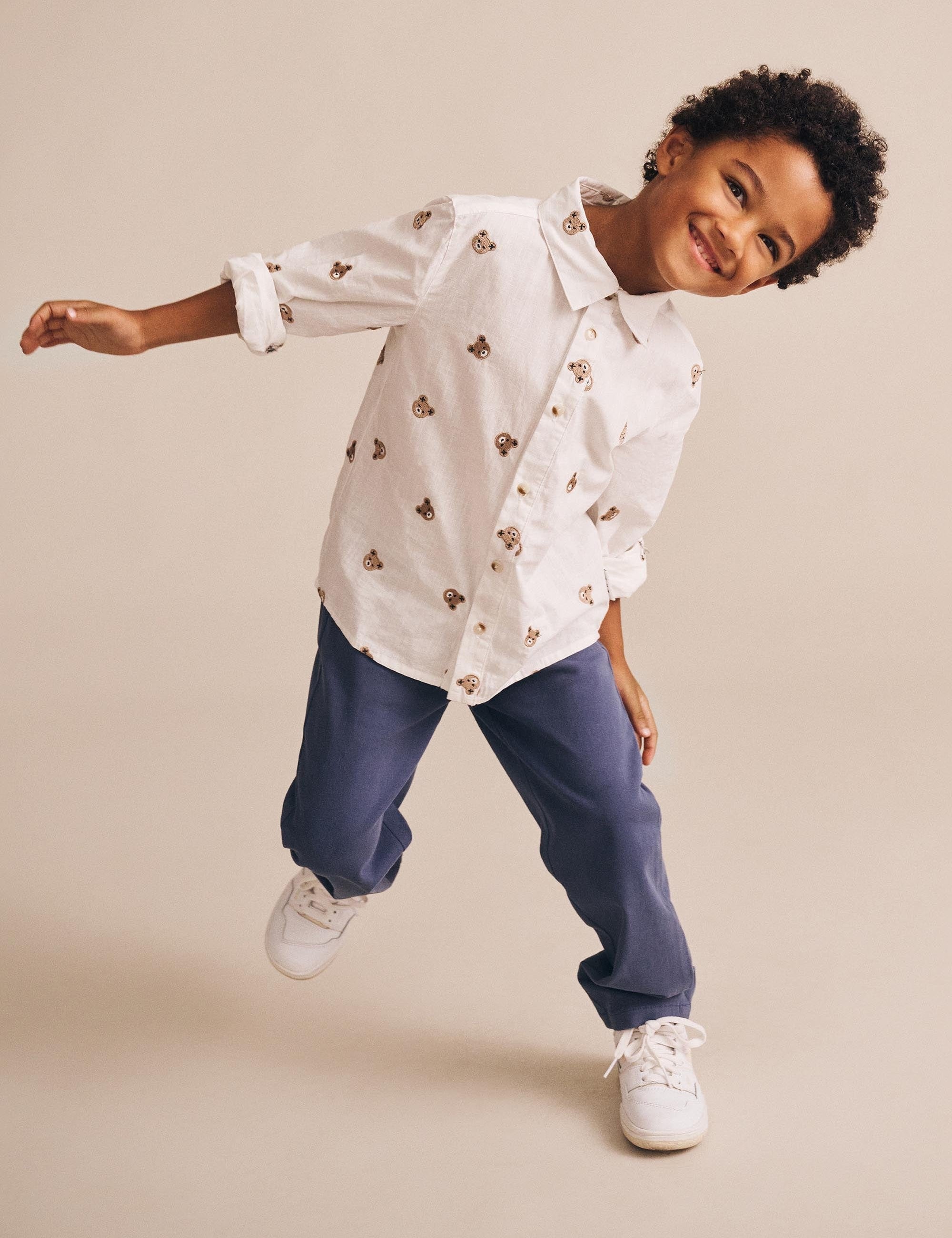Longsleeve Huxbear Button Up Crisp White T-SHIRT Huxbaby