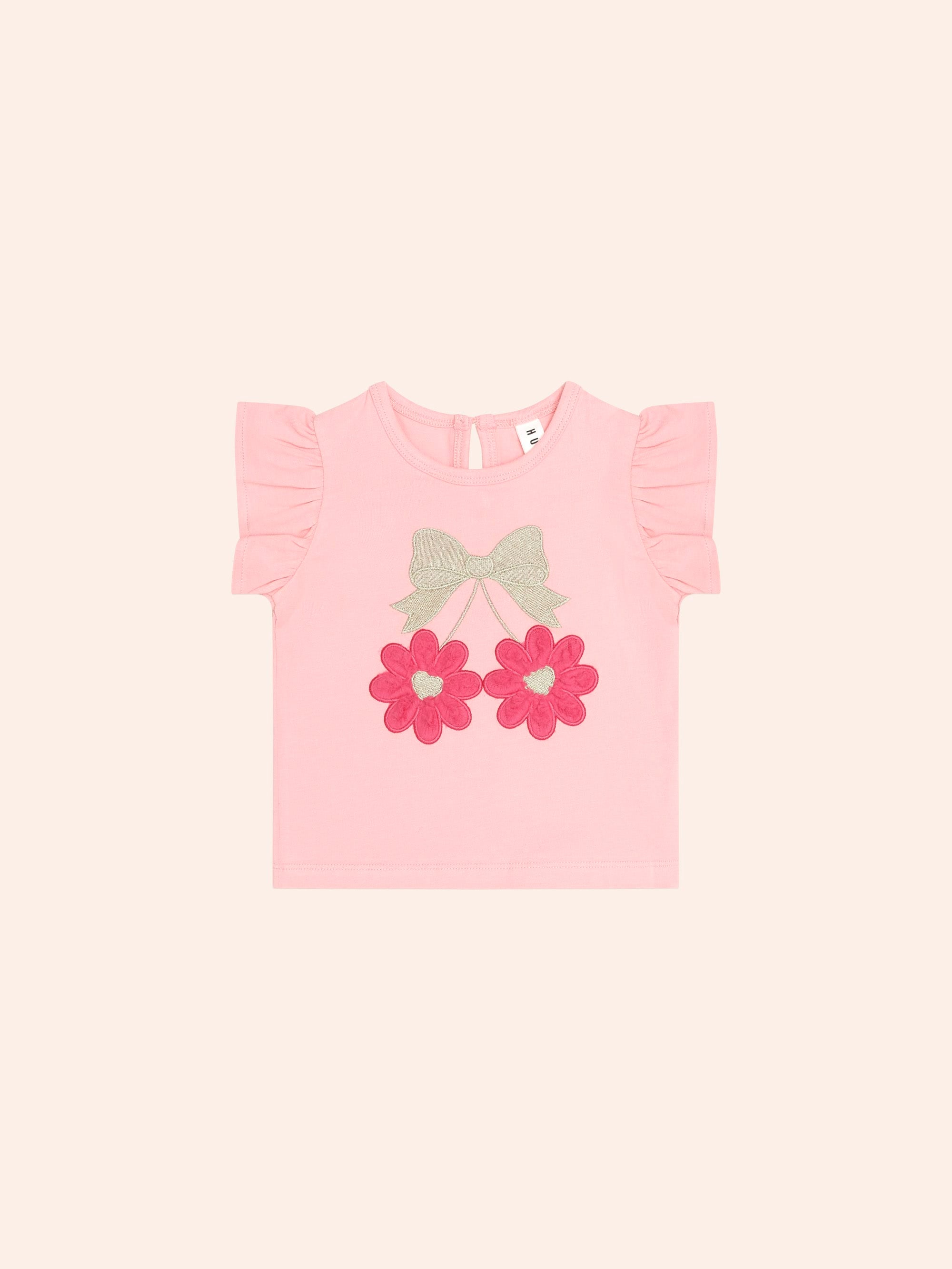 Tropical Twin Flower Frill Tee T-SHIRT Huxbaby Shopify