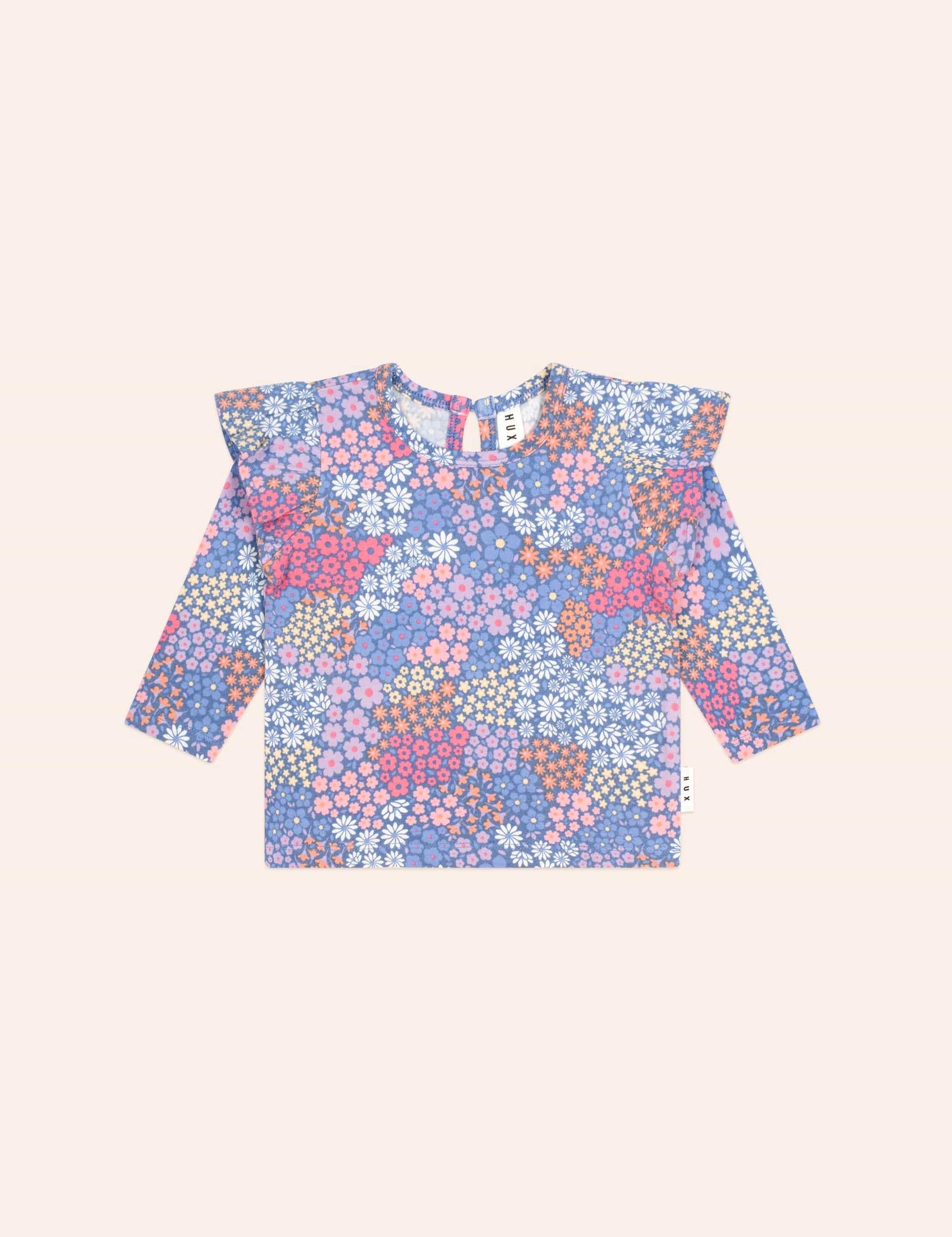 Floral Bloom Frill Top TOP LS Huxbaby