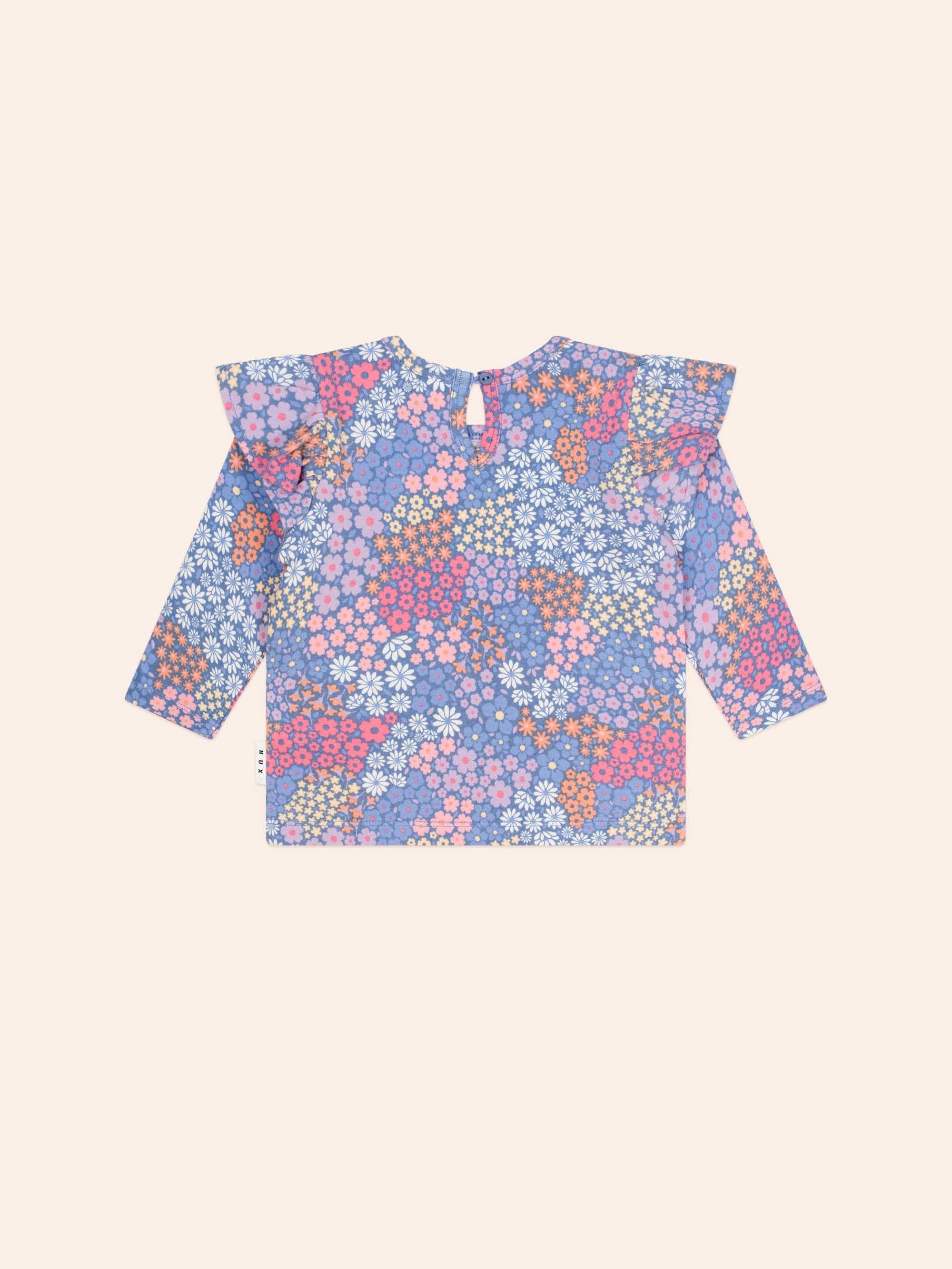 Floral Bloom Frill Top TOP LS Huxbaby