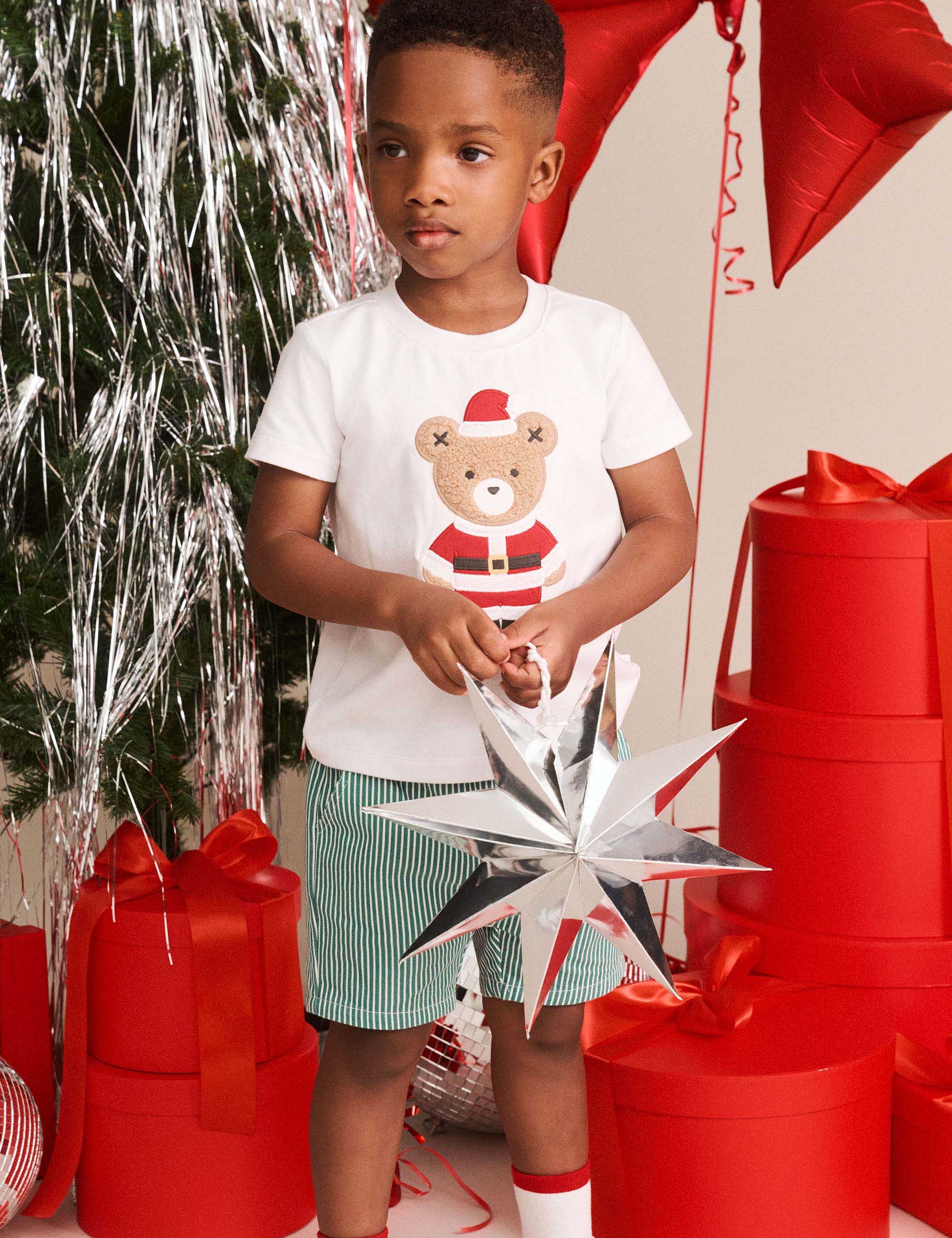 Mistletoe Stripe Short SHORT Huxbaby Shopify