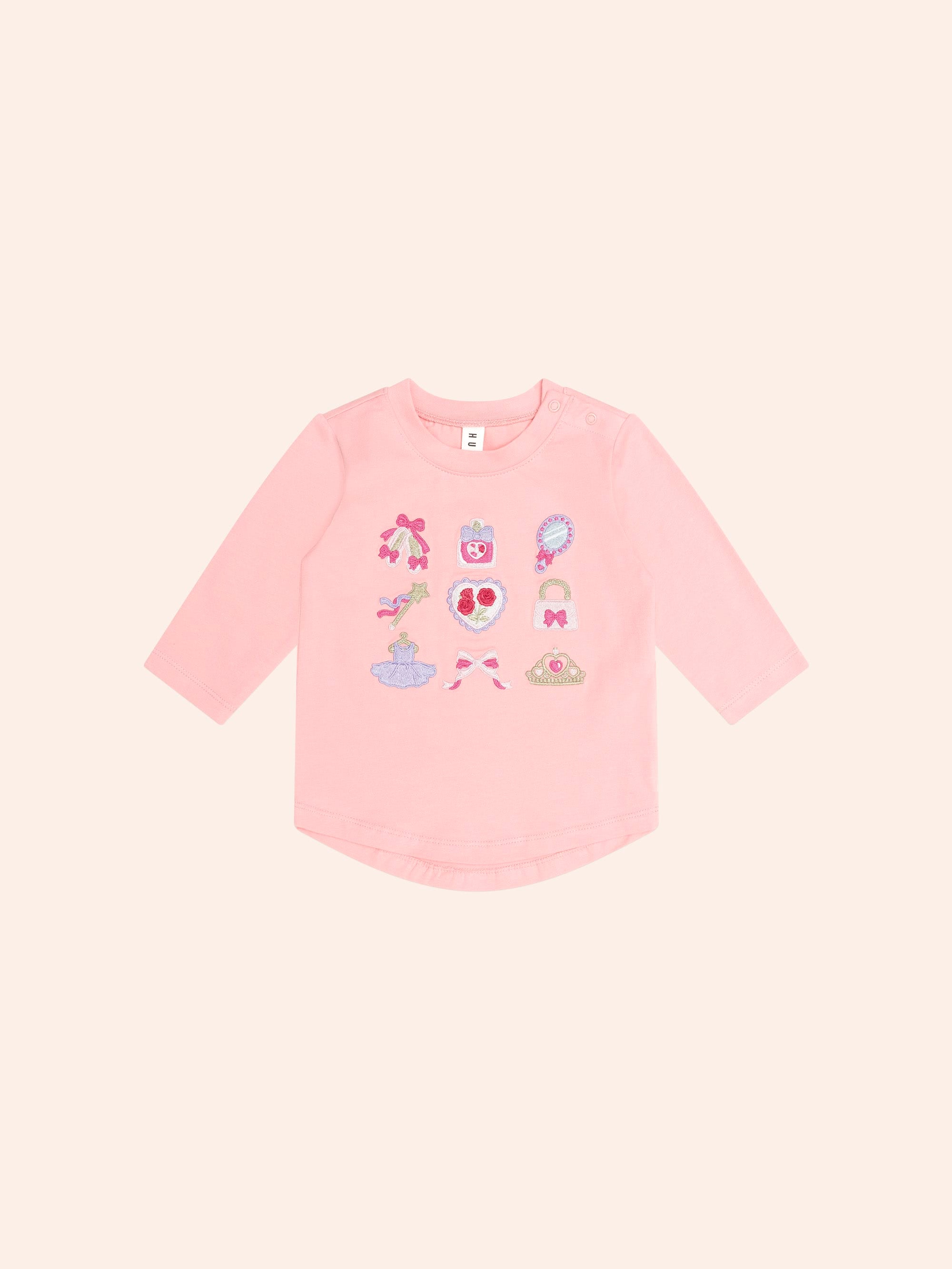 Ballerina Hux Embroidered Tee TOP LS Huxbaby Shopify