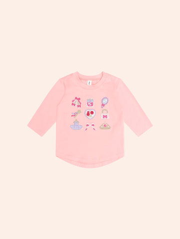Ballerina Hux Embroidered Tee TOP LS Huxbaby Shopify