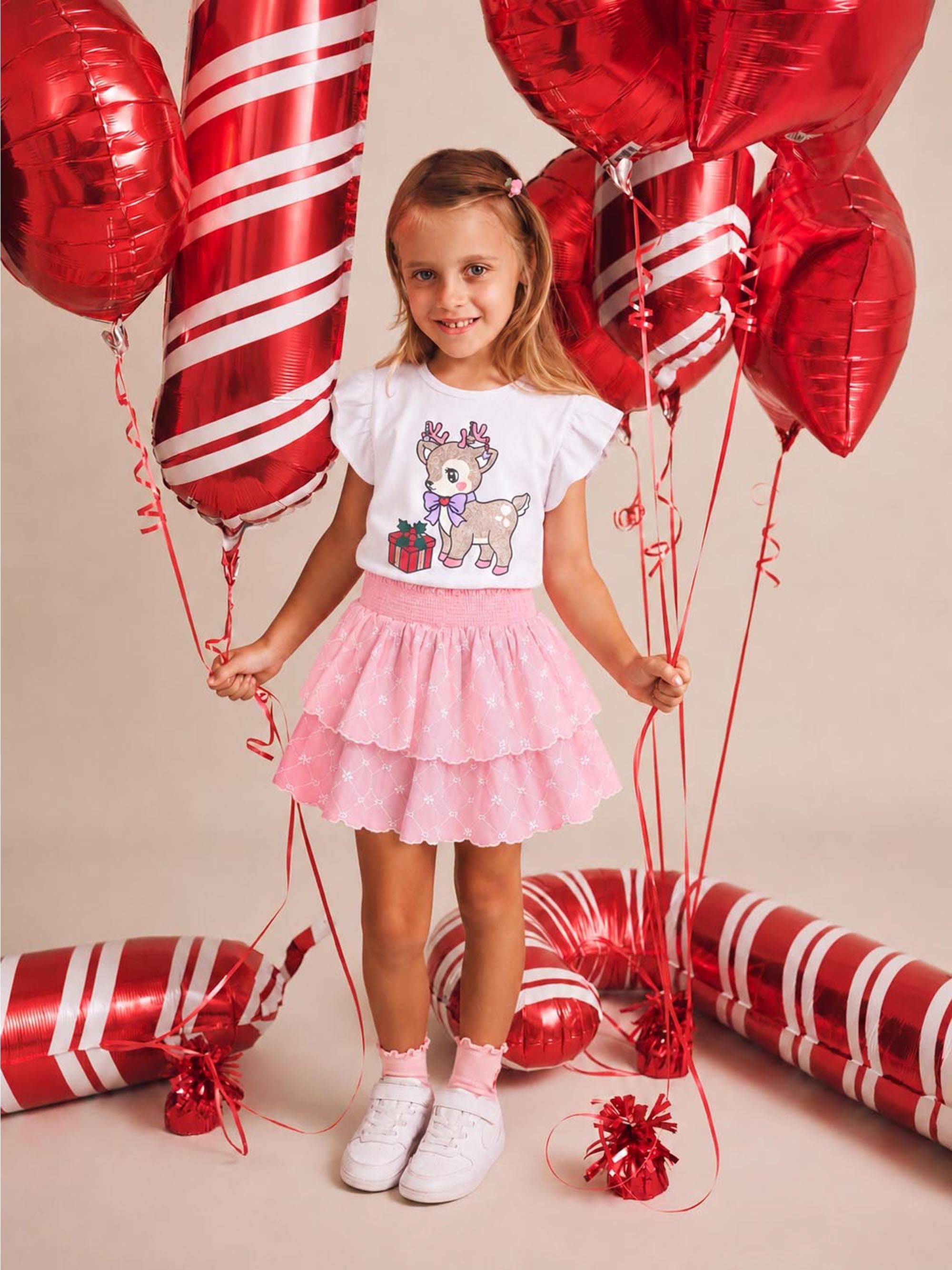 Reindeer Frill Slv Tee T-SHIRT Huxbaby Shopify