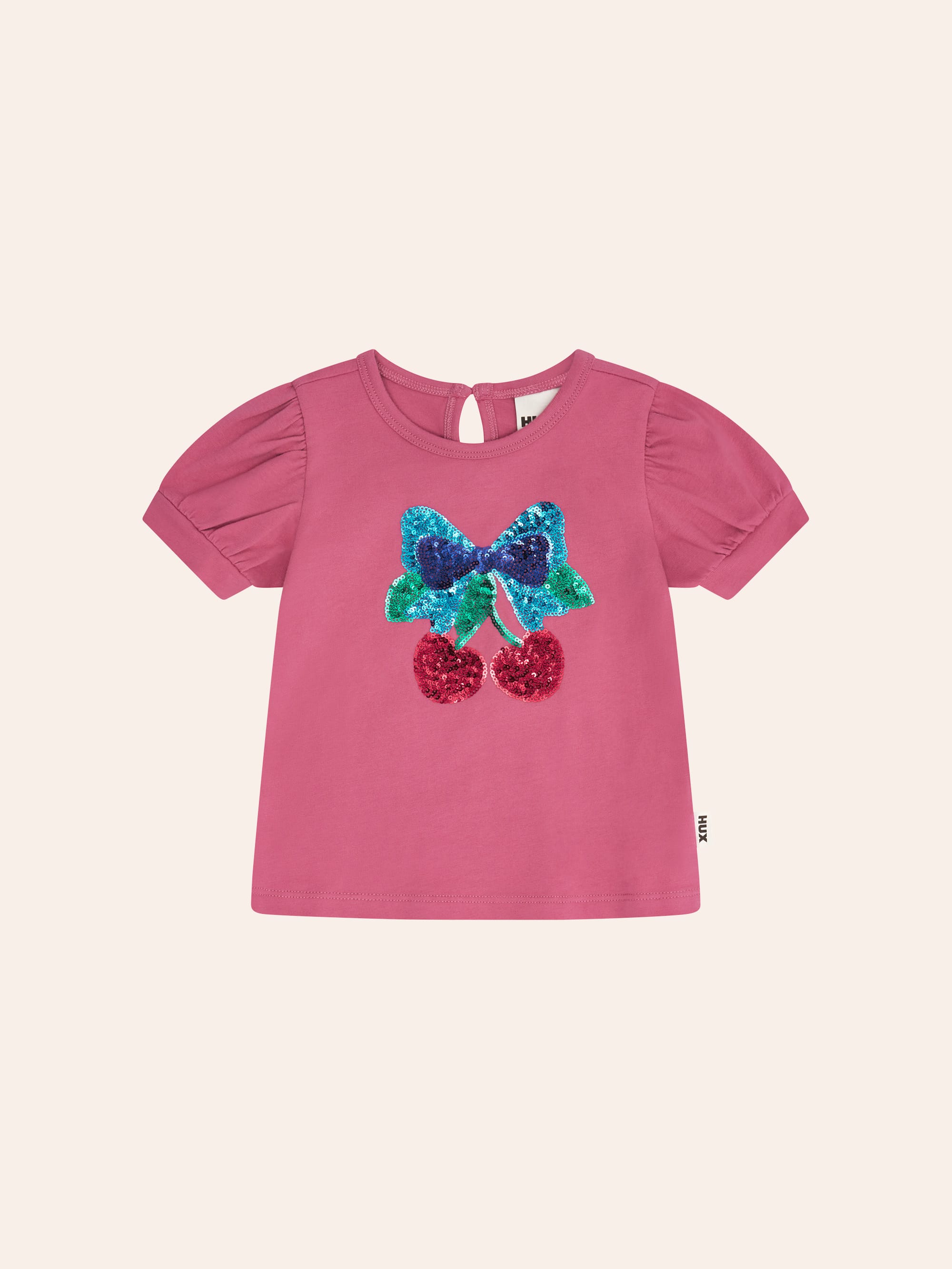 Sequin Cherry Festive Short Slv Tee T-SHIRT Huxbaby Shopify