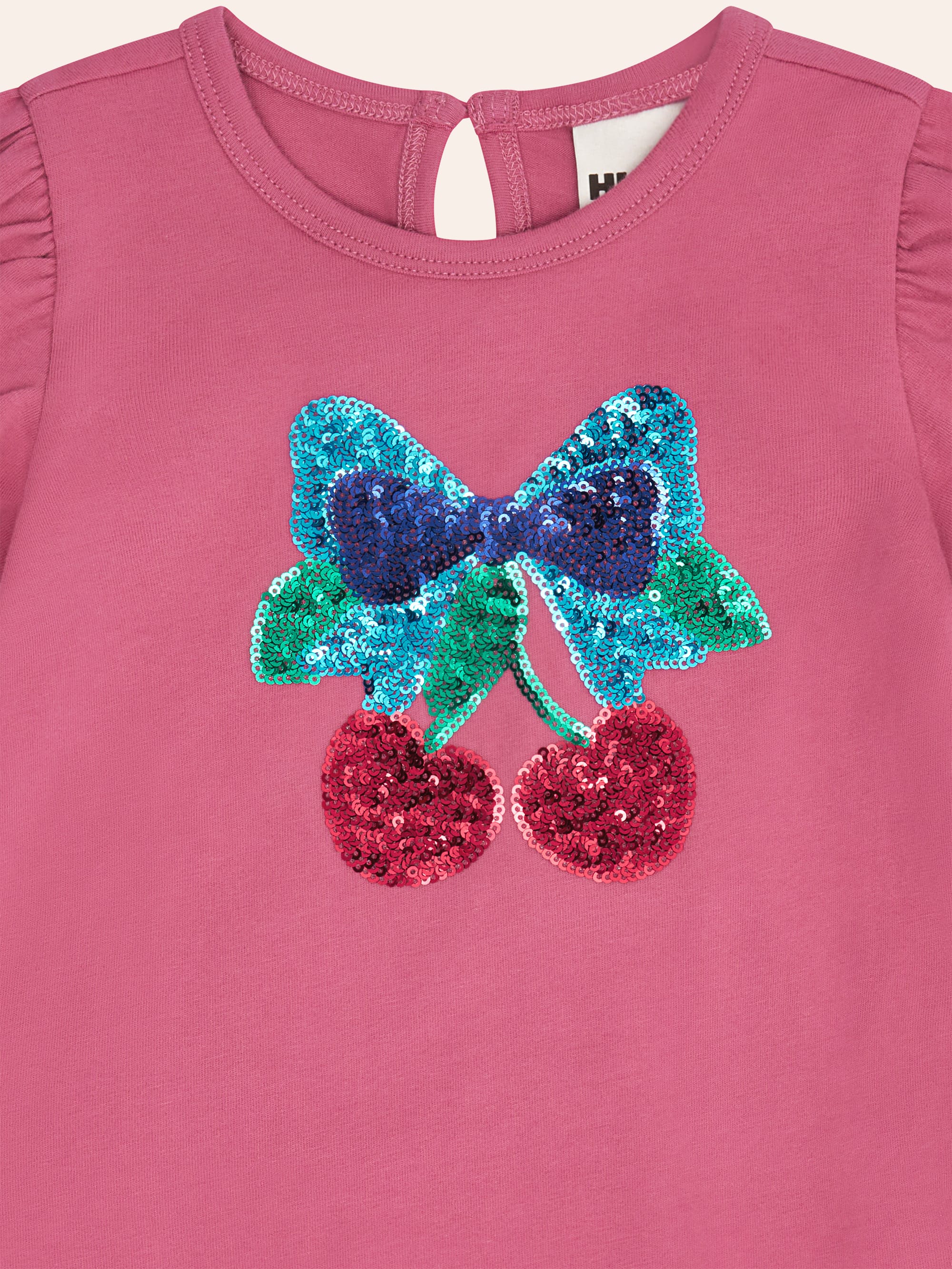 Sequin Cherry Festive Short Slv Tee T-SHIRT Huxbaby Shopify