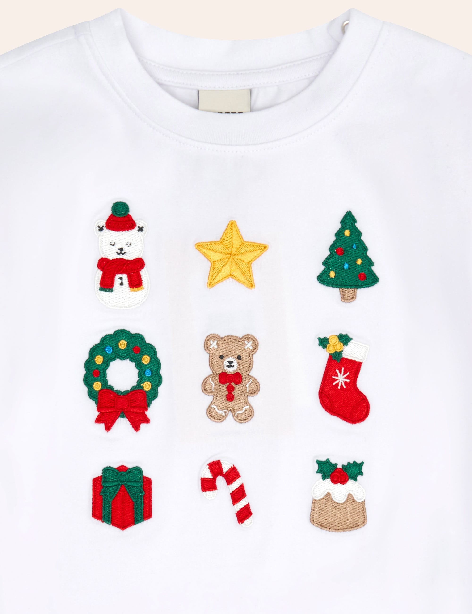 Xmas Time Embroidered Short Slv Tee T-SHIRT Huxbaby Shopify