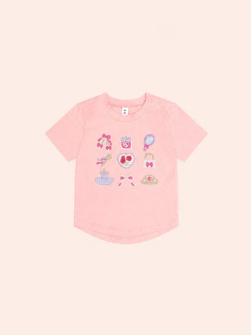 Ballerina Hux Embroidered Tee S/Slv T-SHIRT Huxbaby Shopify