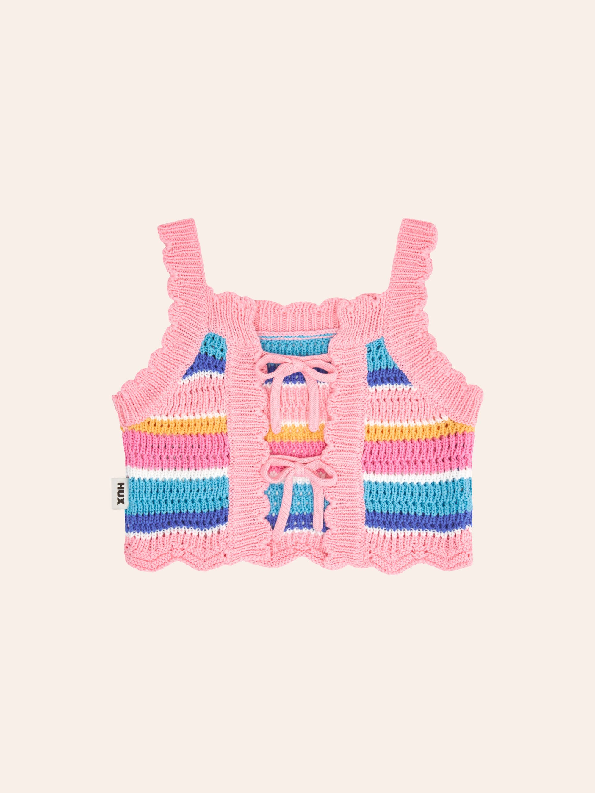 Beach Club Stripe Crochet Tie Top TOP SL Huxbaby Shopify