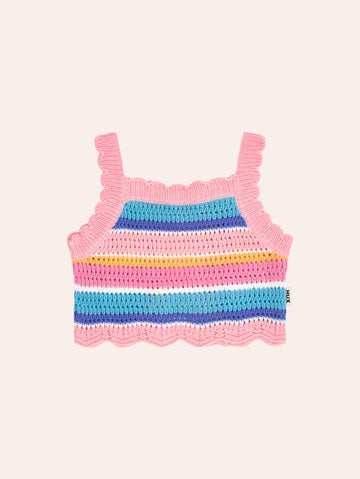 Beach Club Stripe Crochet Tie Top TOP SL Huxbaby Shopify