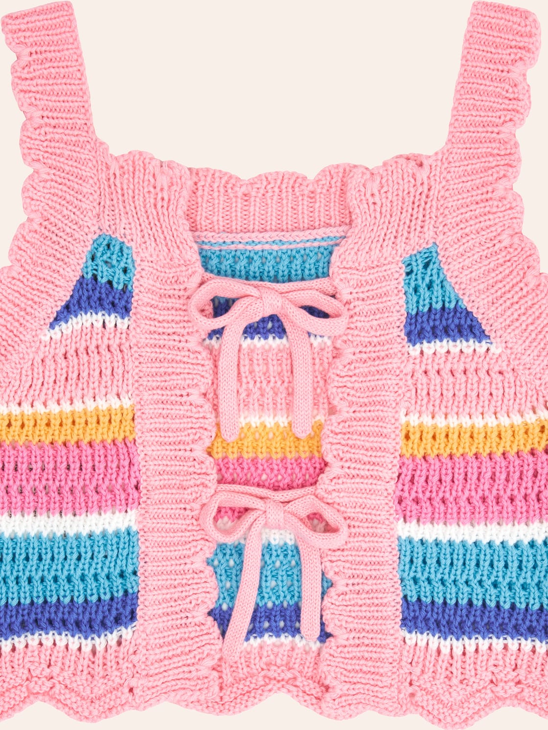 Beach Club Stripe Crochet Tie Top TOP SL Huxbaby Shopify