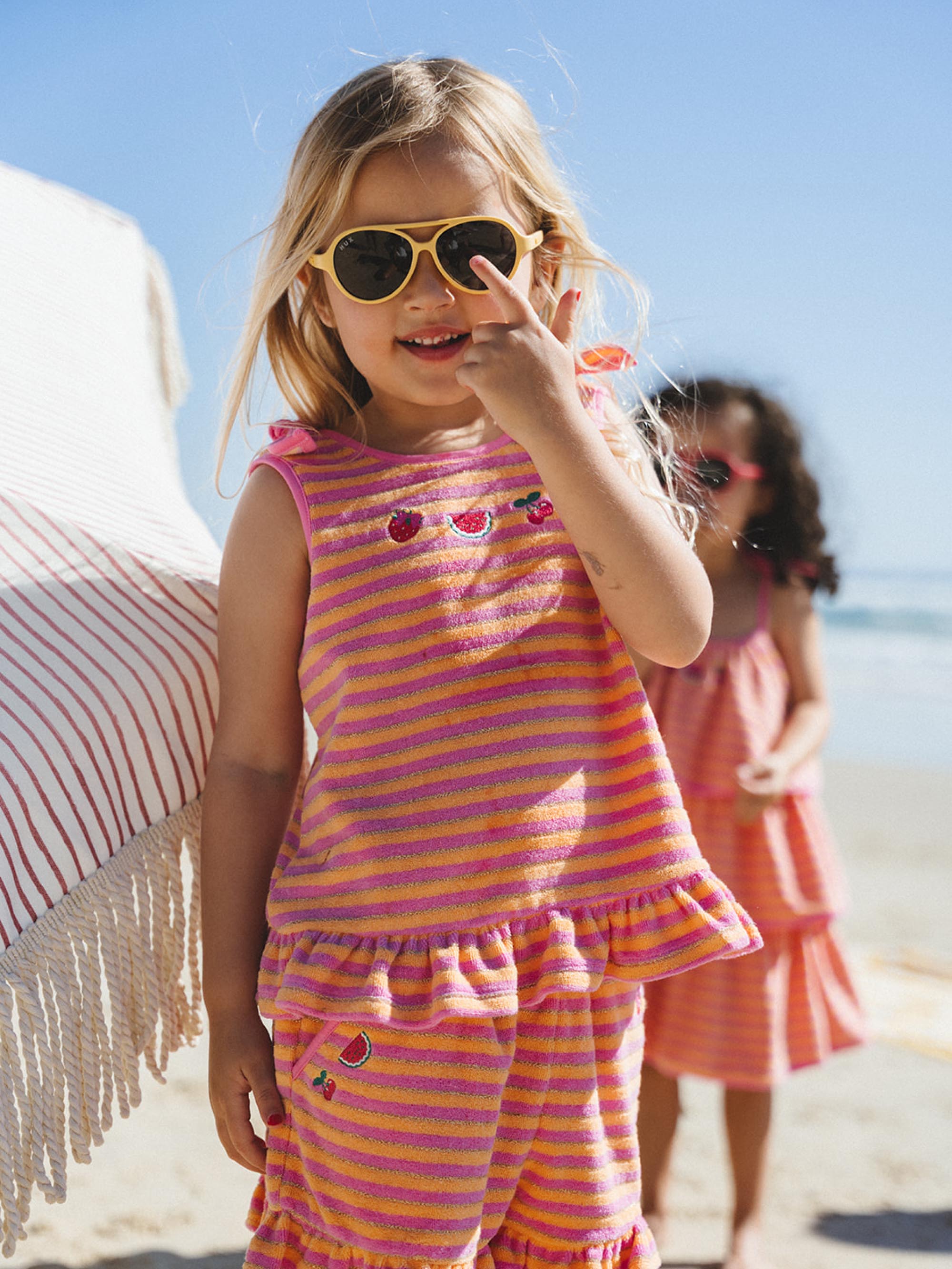 Tropical Fruit Stripe Top T-SHIRT Huxbaby Shopify