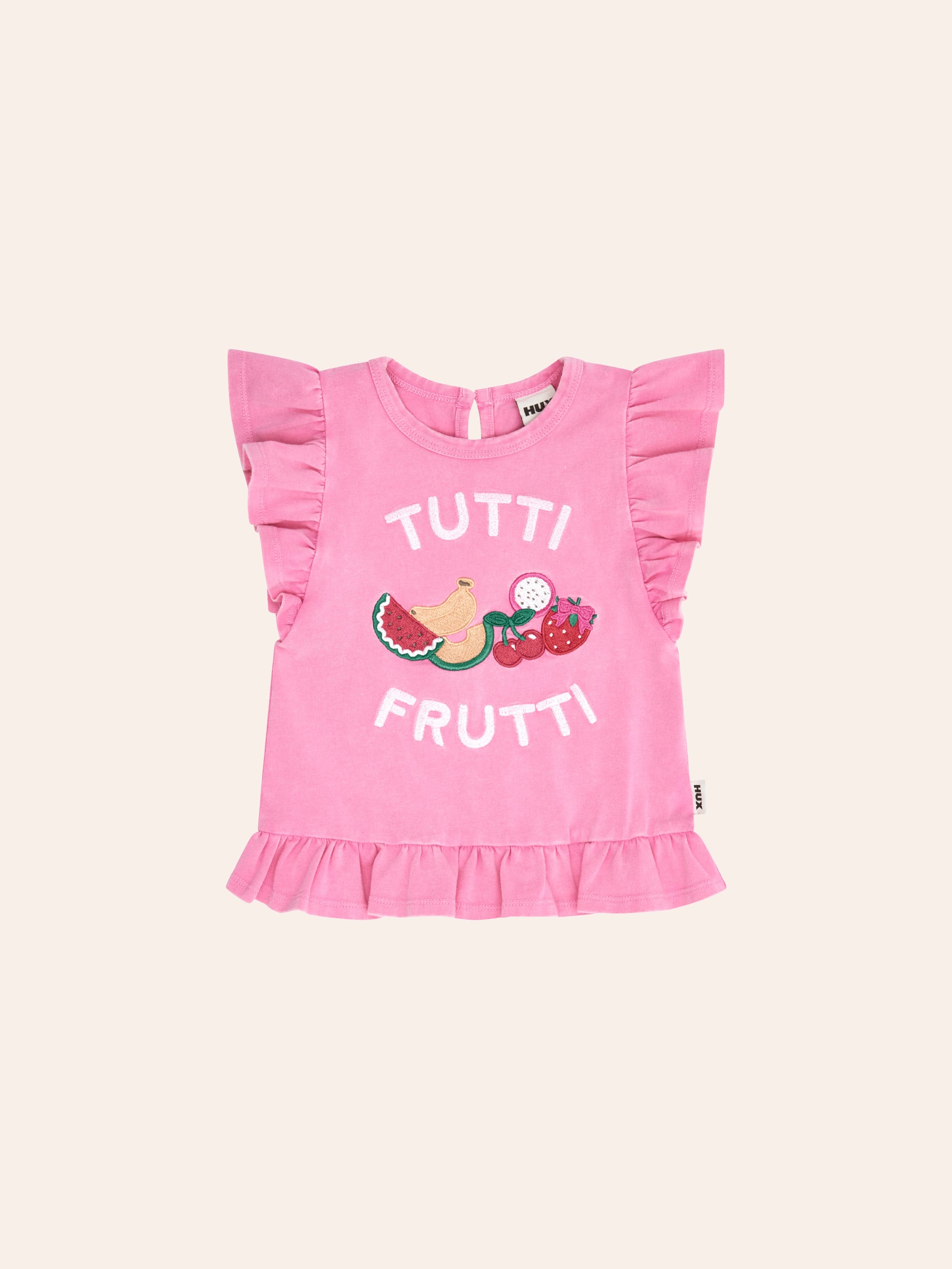 Tutti Frutti Frill Peplum Tee T-SHIRT Huxbaby Shopify