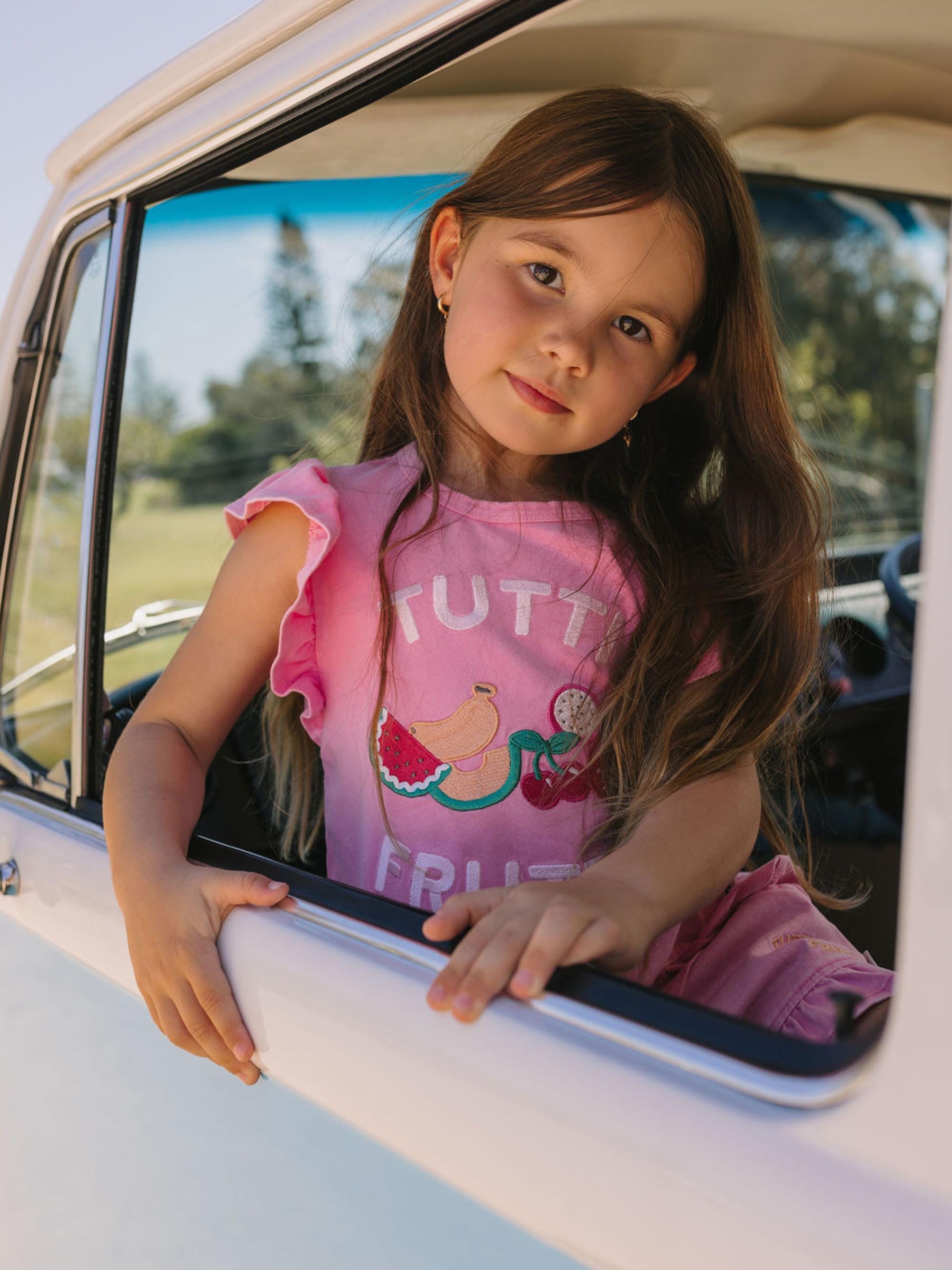 Tutti Frutti Frill Peplum Tee T-SHIRT Huxbaby Shopify