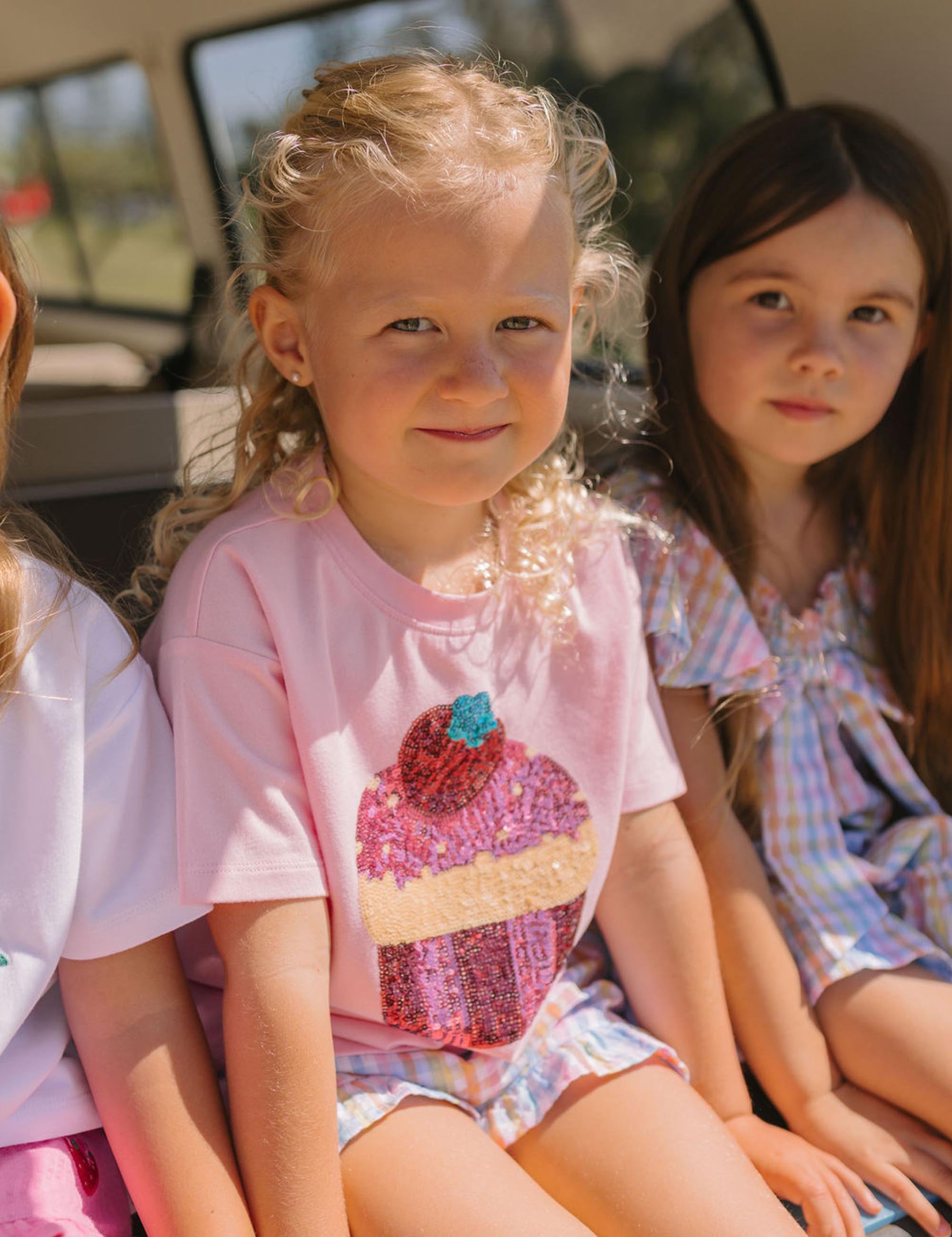 Sequin Strawberry Cupcake Drop Shoulder Tee T-SHIRT Huxbaby Shopify