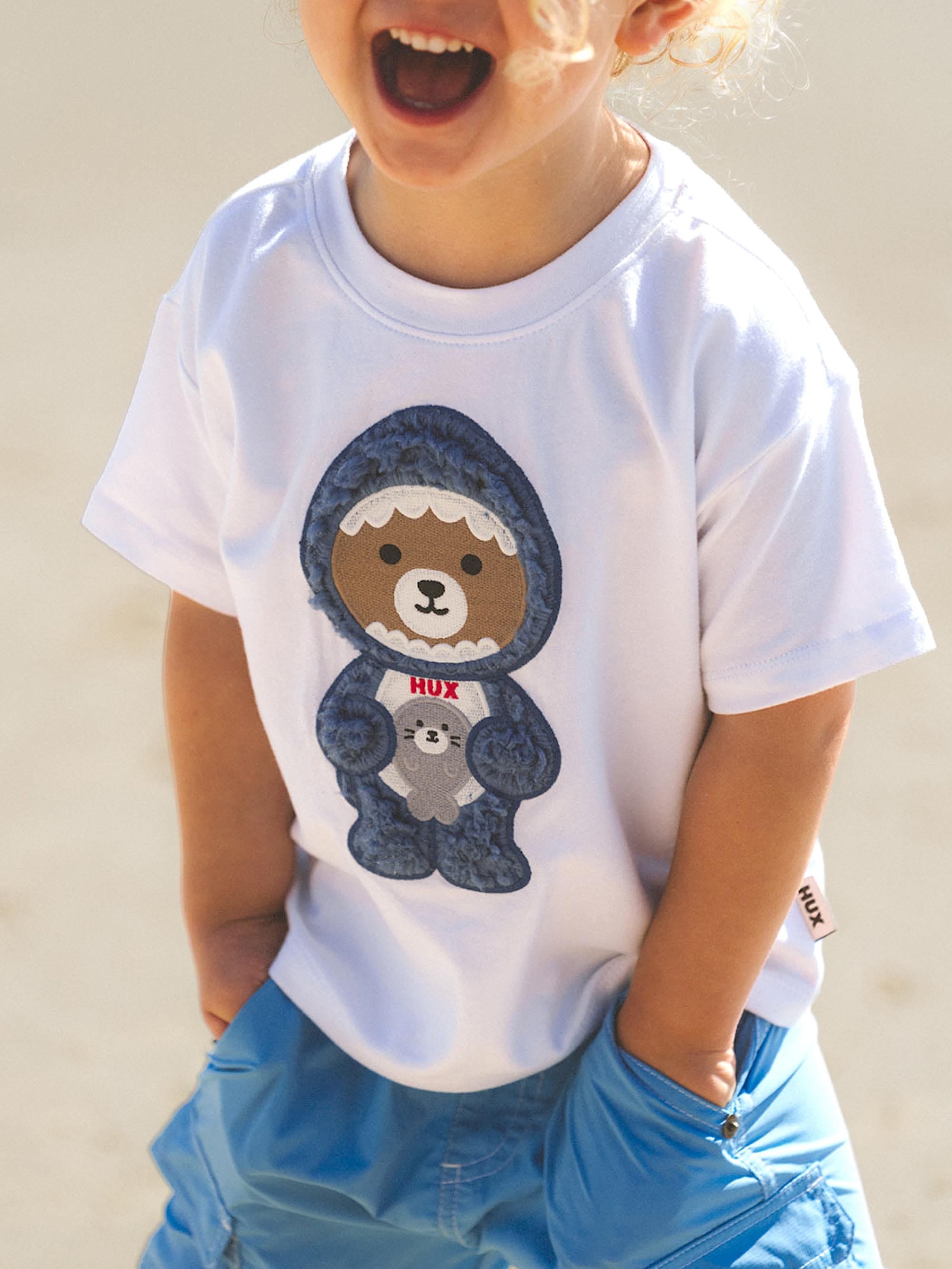 Great White Bear-Shark Drop Shoulder Tee T-SHIRT Huxbaby Shopify