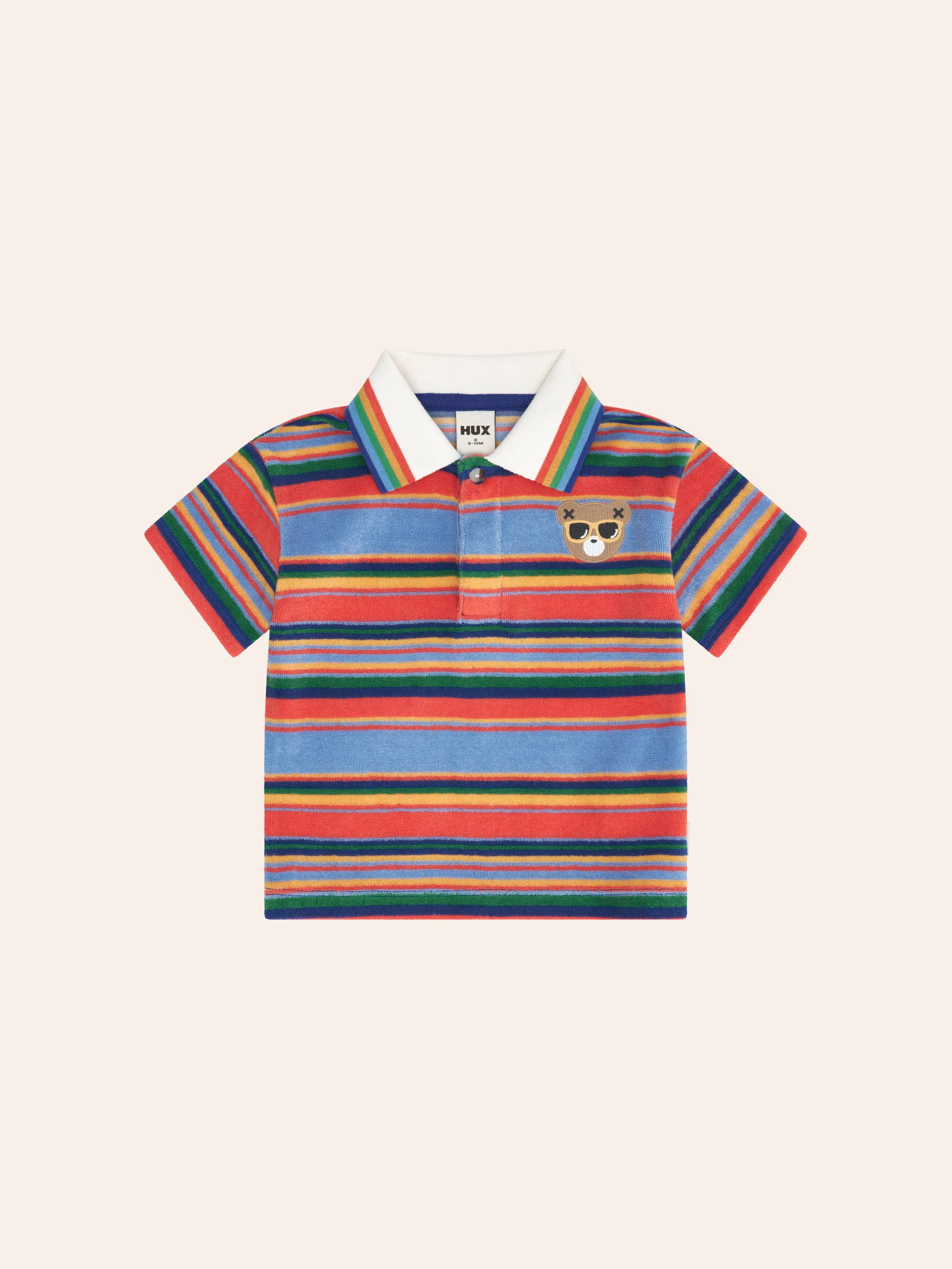 Sunset Stripe Hux Towelling Polo T-SHIRT Huxbaby Shopify