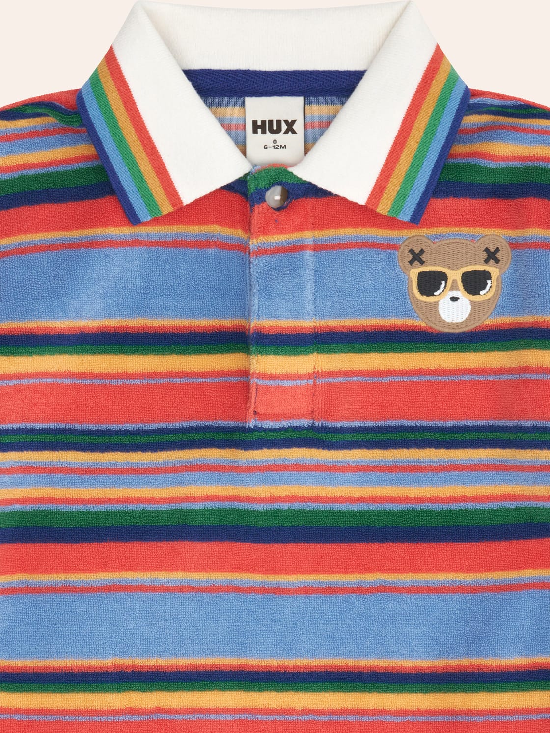 Sunset Stripe Hux Towelling Polo T-SHIRT Huxbaby Shopify
