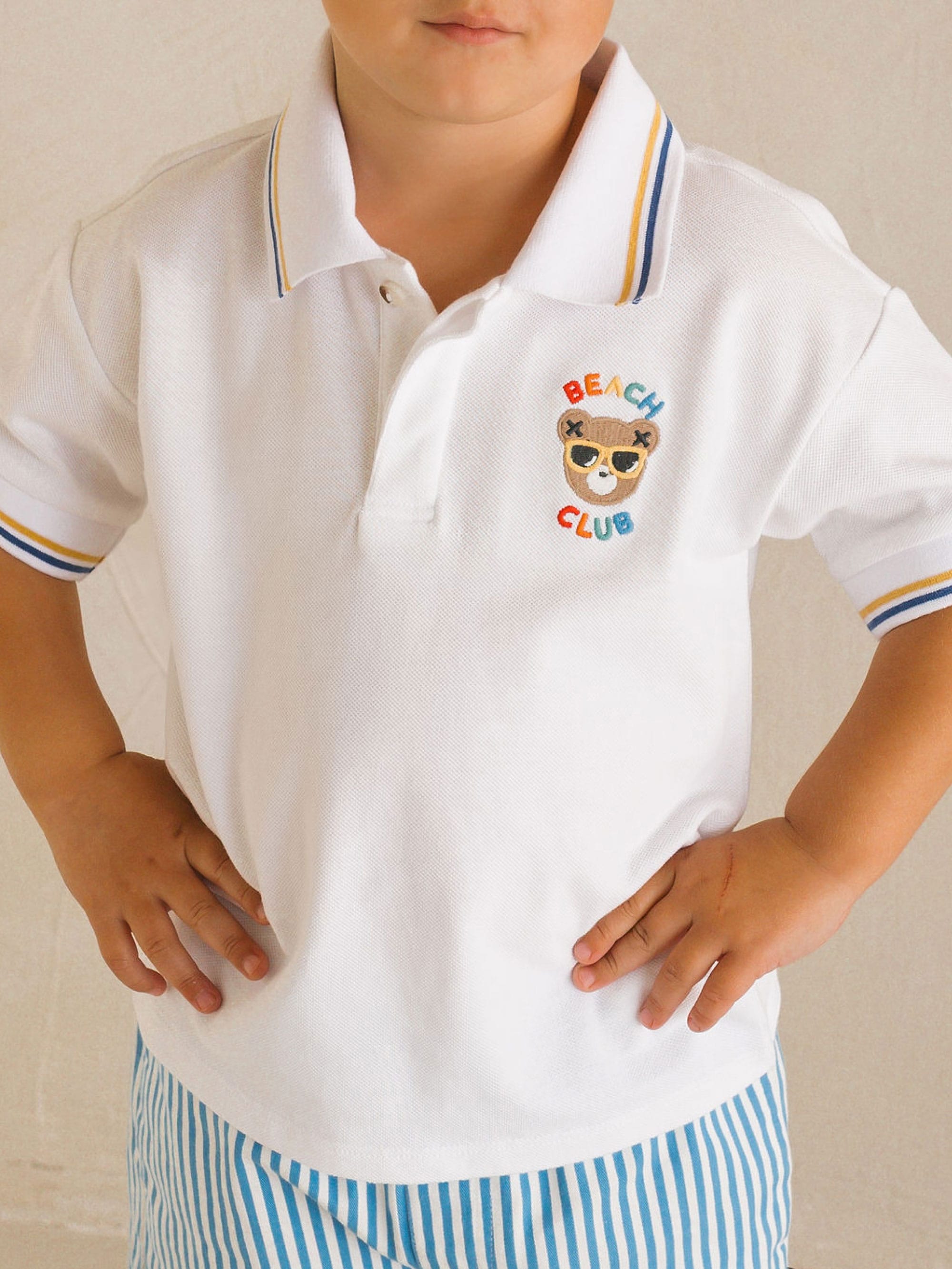 Beach Club Hux Pique Polo T-SHIRT Huxbaby Shopify