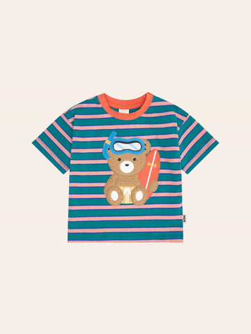 Snorkel Sitting Hux Stripe Drop Shoulder Tee T-SHIRT Huxbaby Shopify