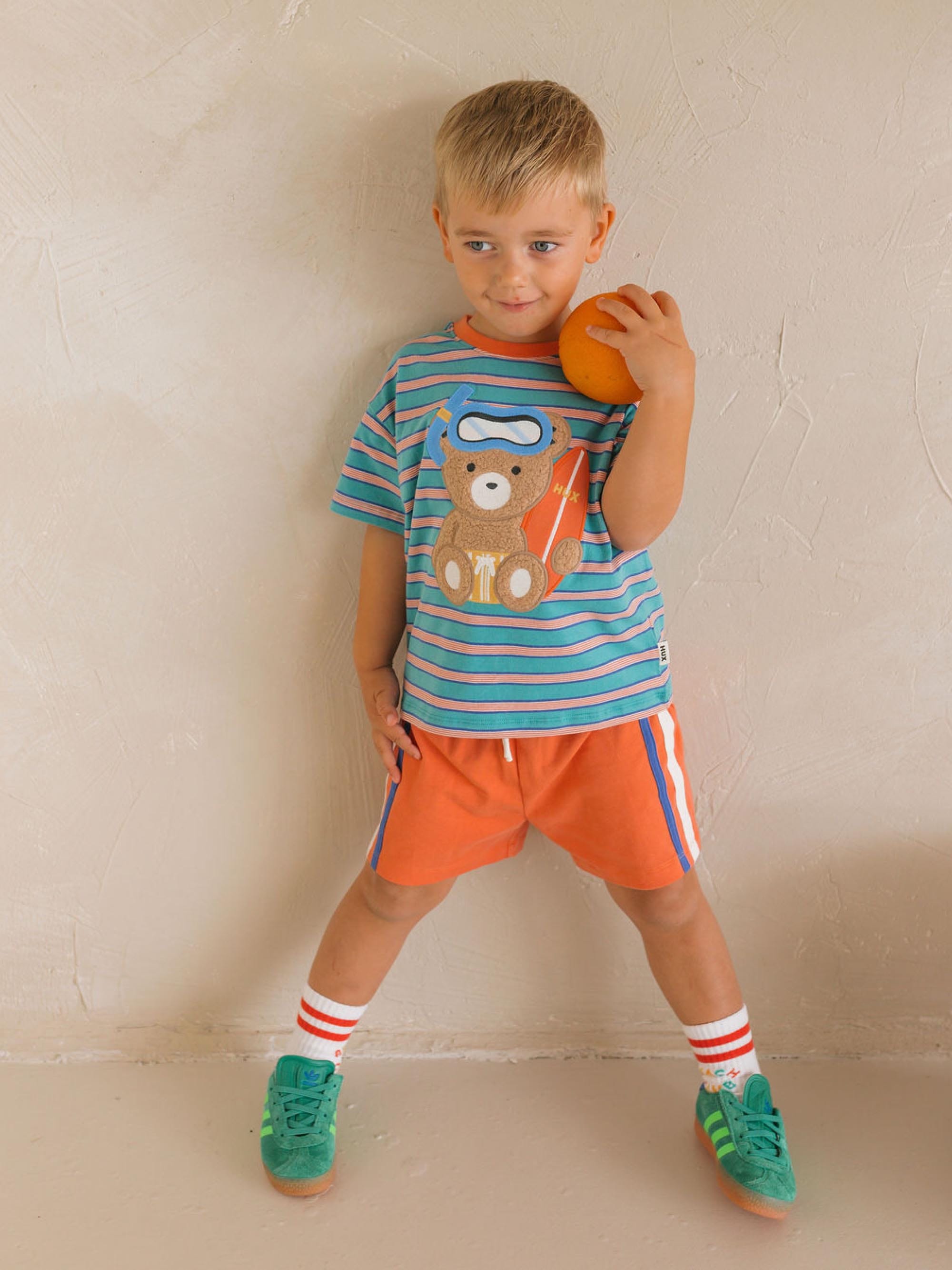 Snorkel Sitting Hux Stripe Drop Shoulder Tee T-SHIRT Huxbaby Shopify
